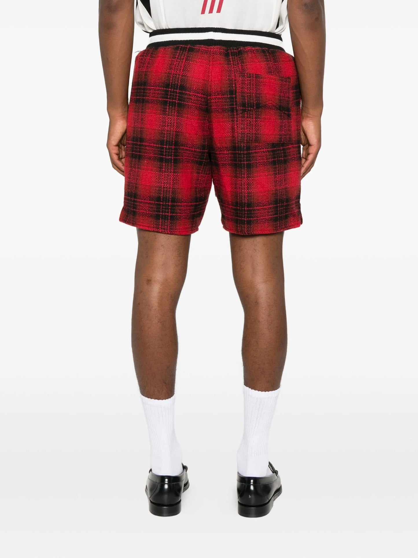 collegiate logo plaid shorts