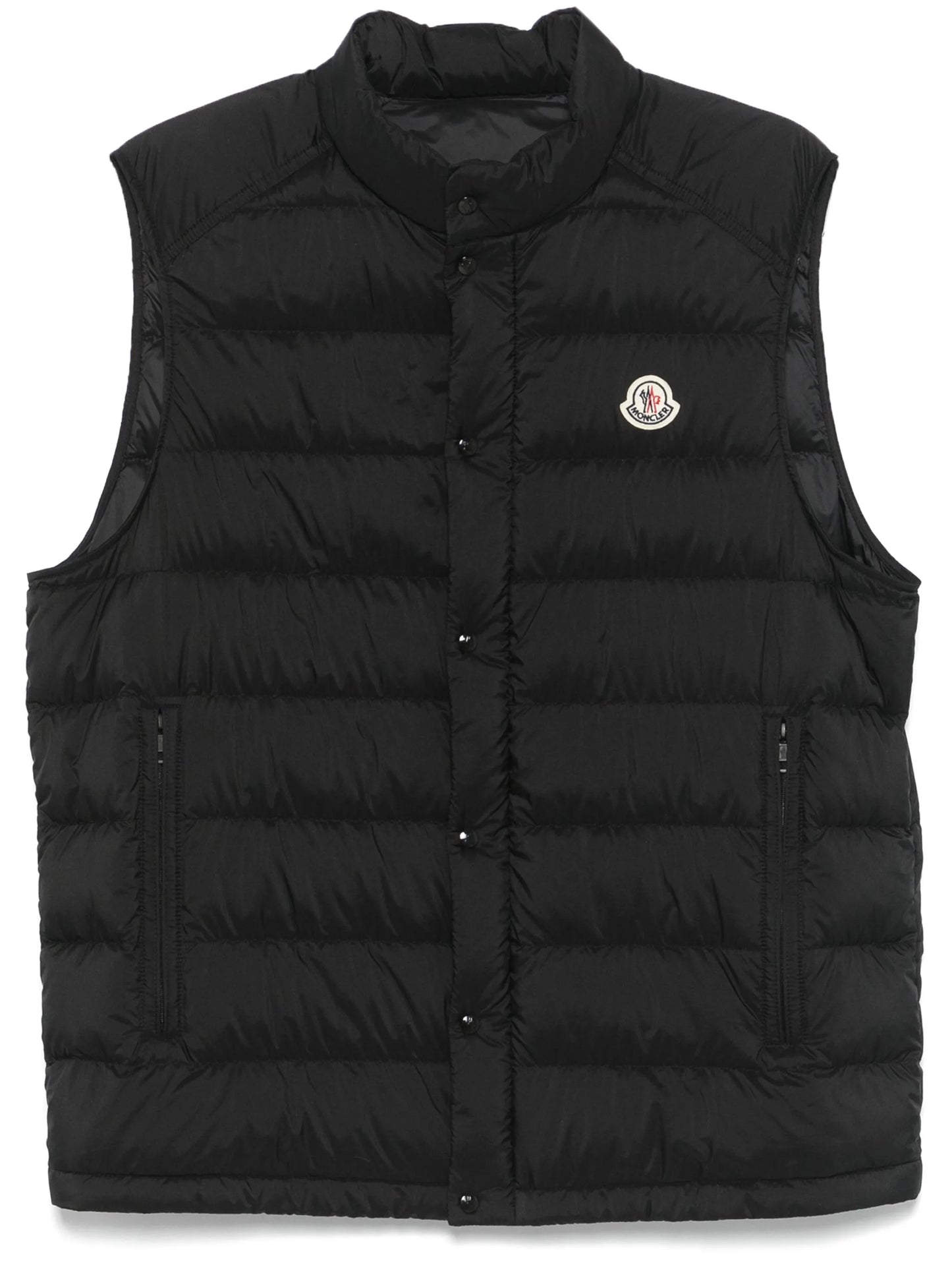 quilted logo-patch gilet