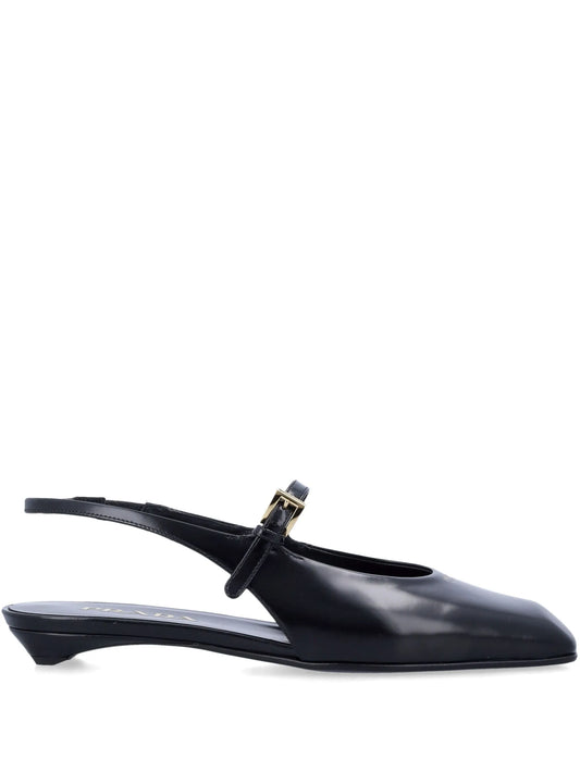 square-toe slingback pumps