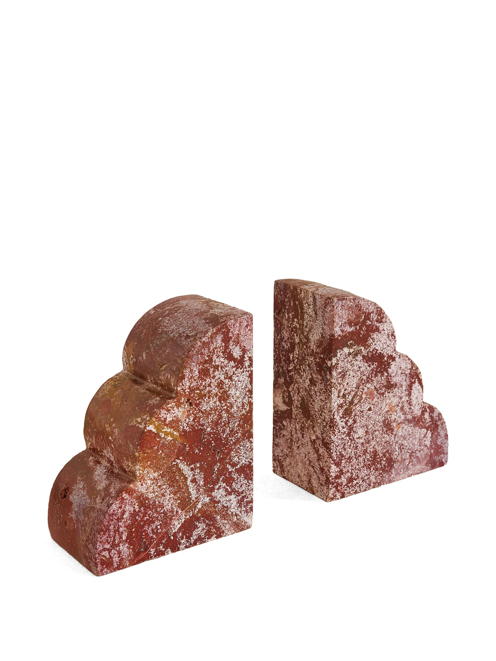 Joanie bookends, scalloped jasper stone