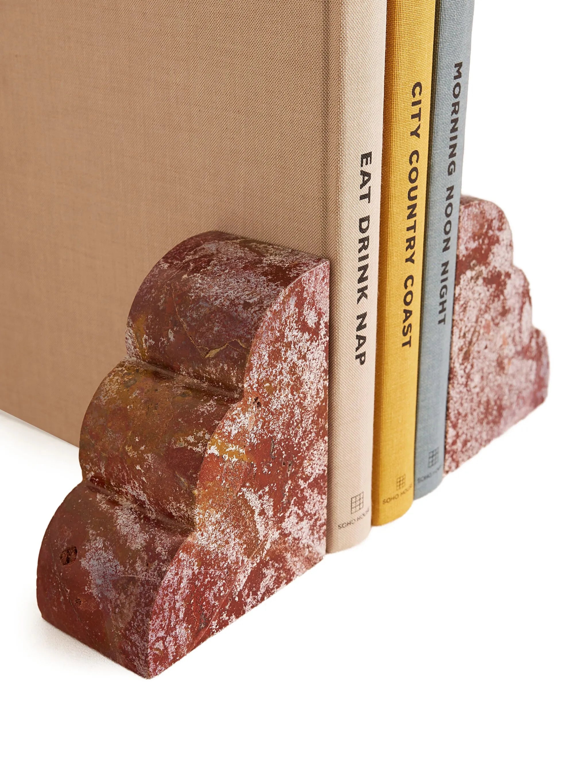 Joanie bookends, scalloped jasper stone
