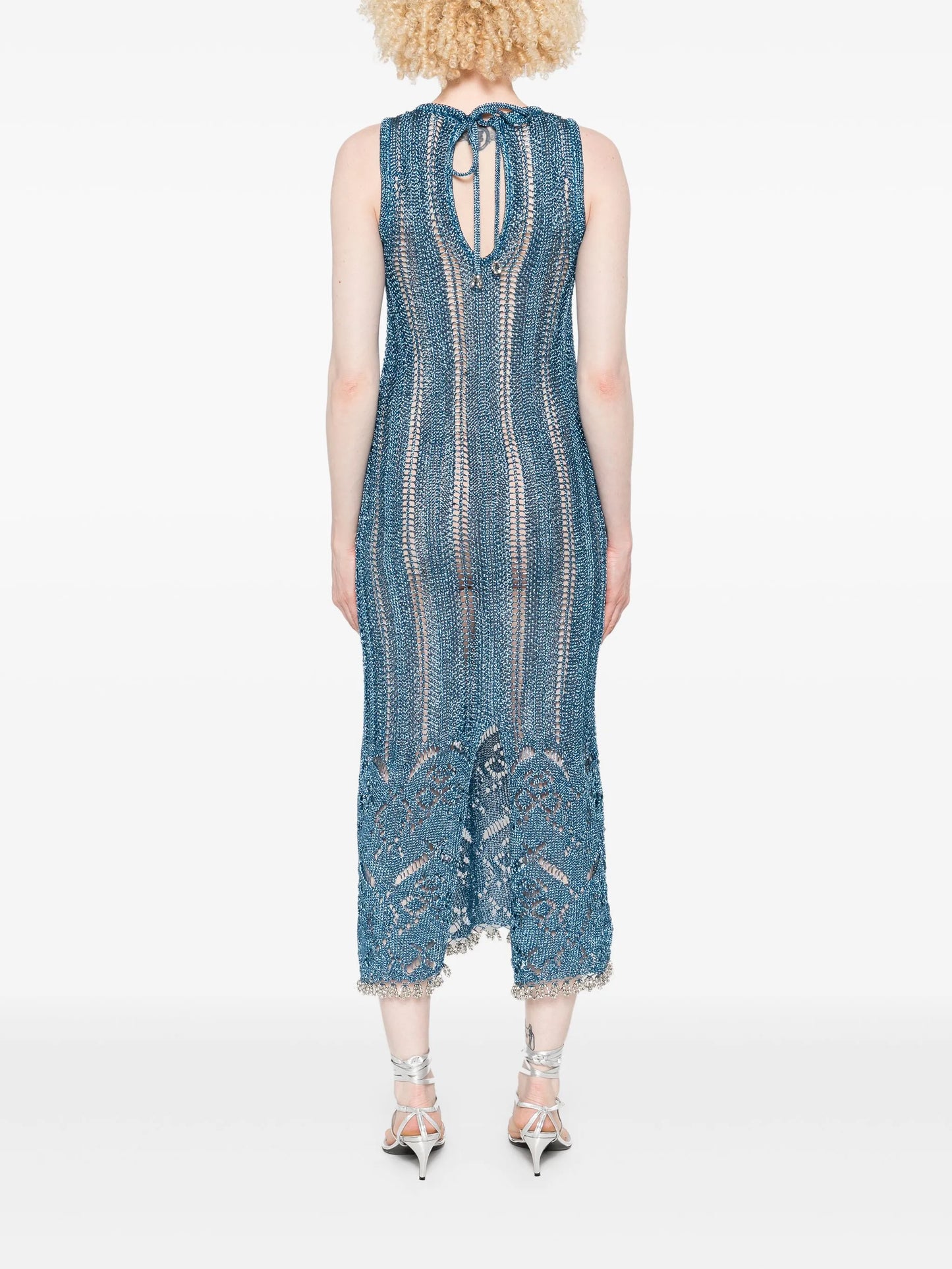 lurex-knit midi dress