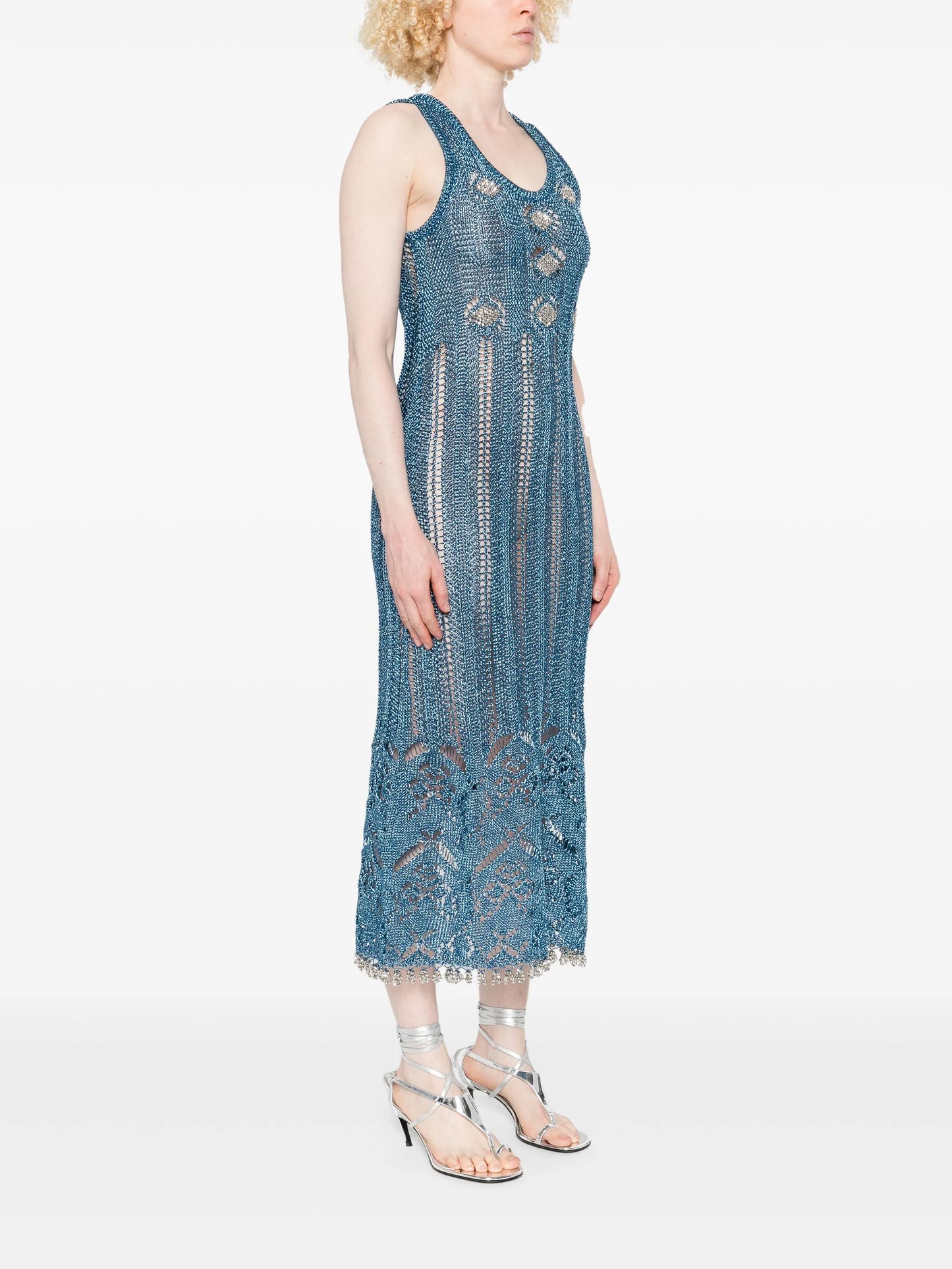 lurex-knit midi dress