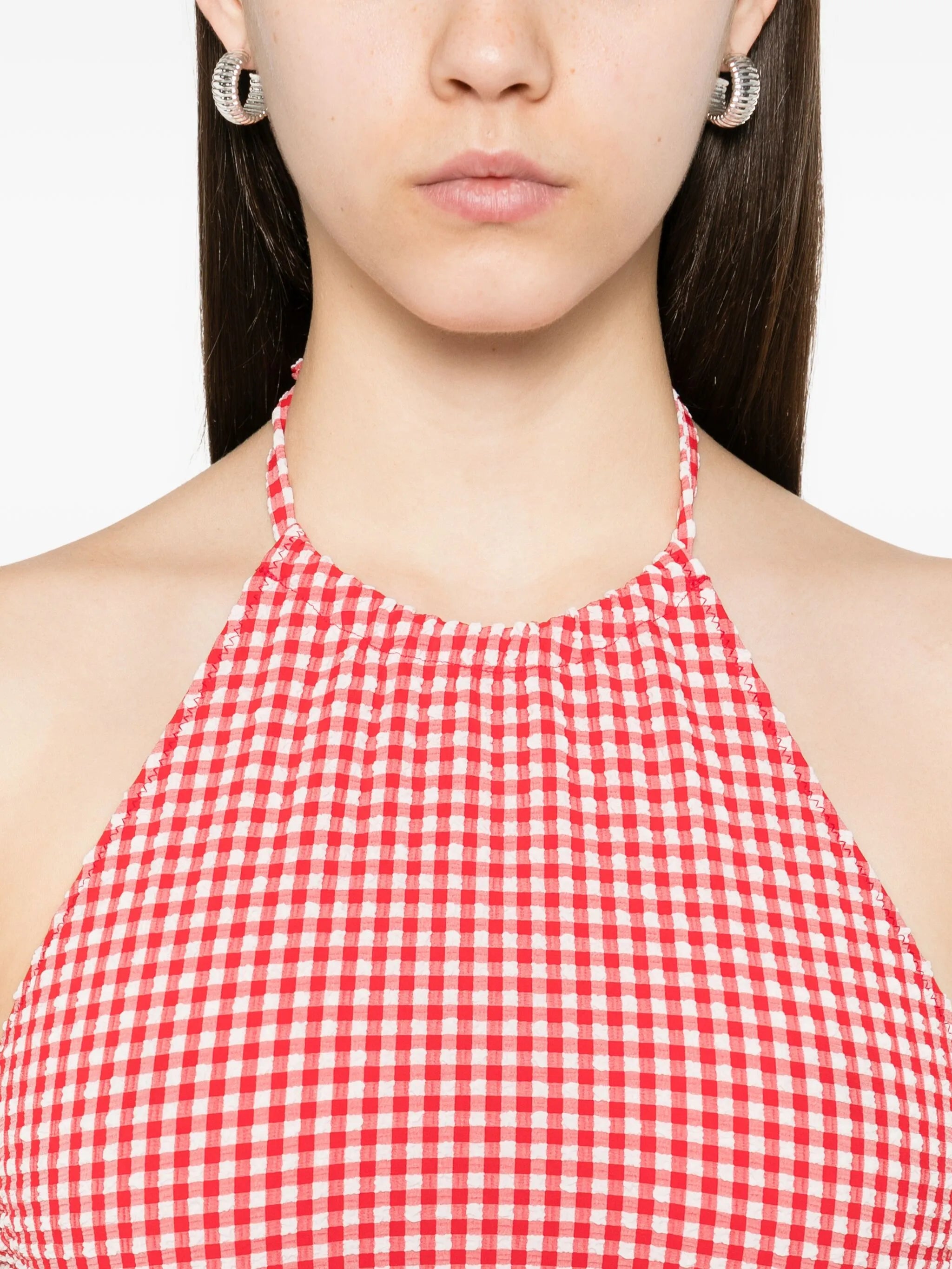 gingham halterneck top
