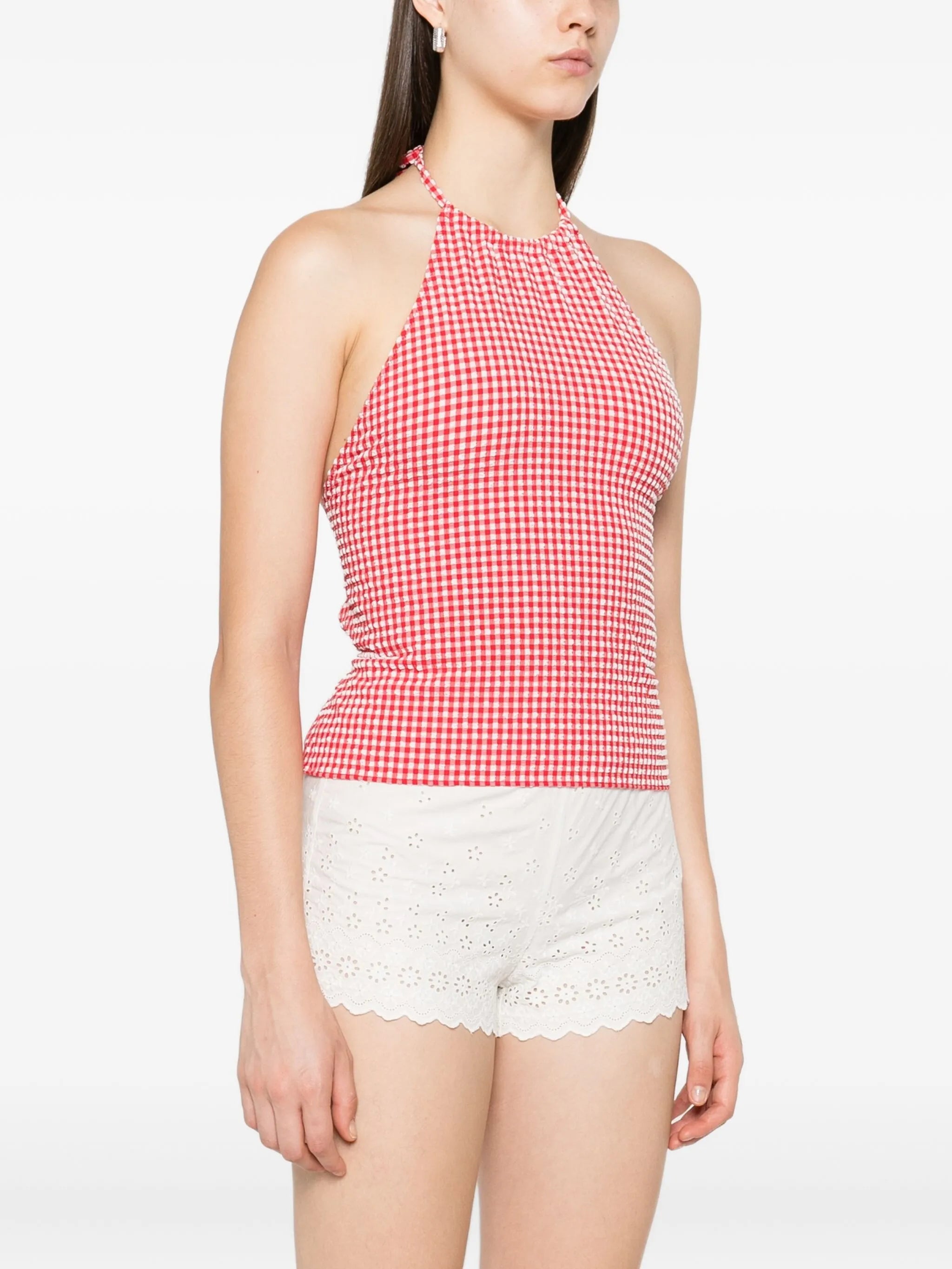 gingham halterneck top