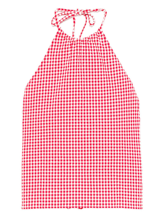 gingham halterneck top