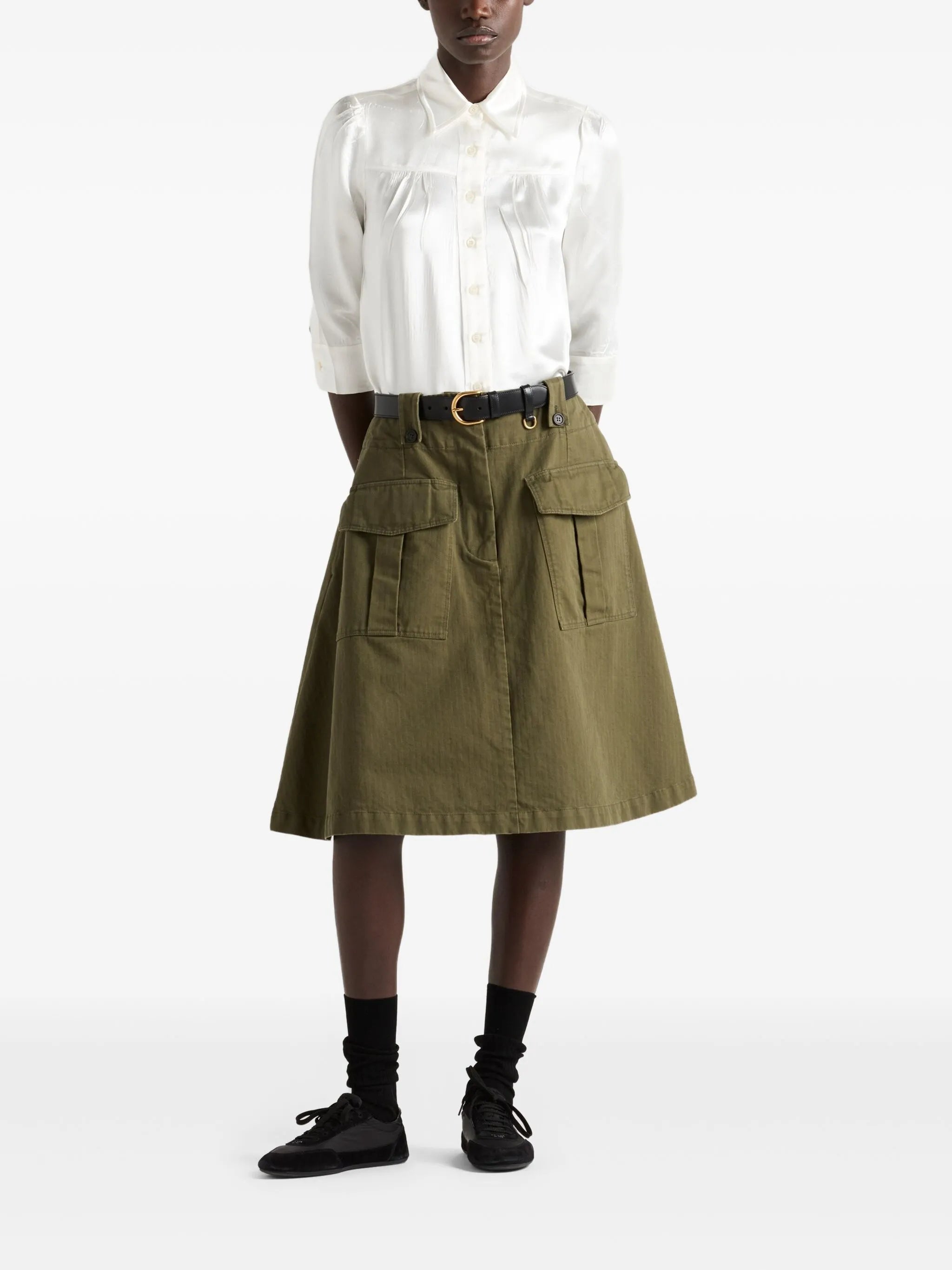cotton midi skirt