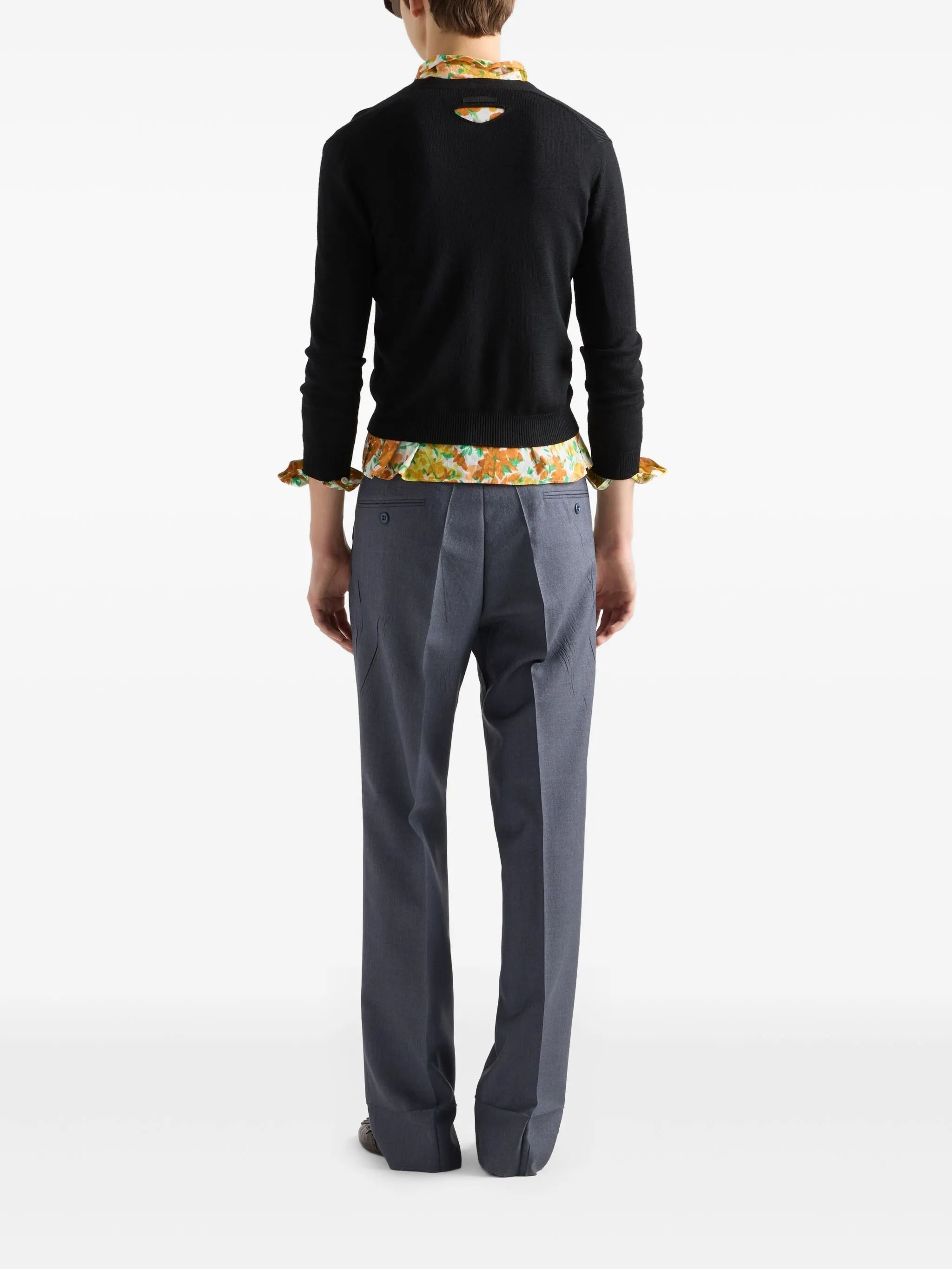 pressed-crease trousers