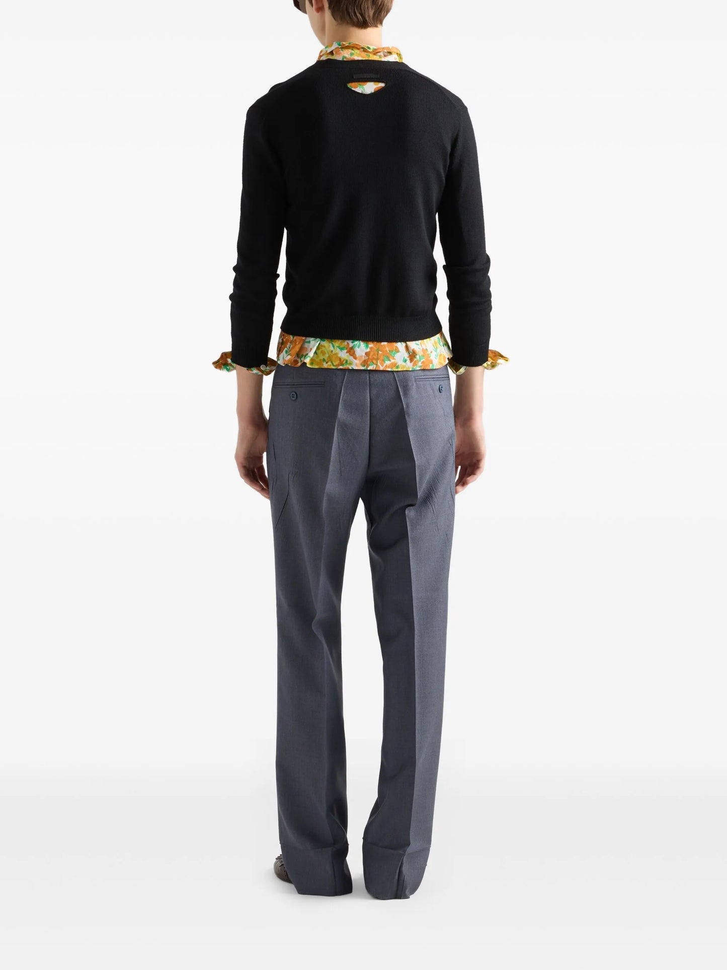 pressed-crease trousers