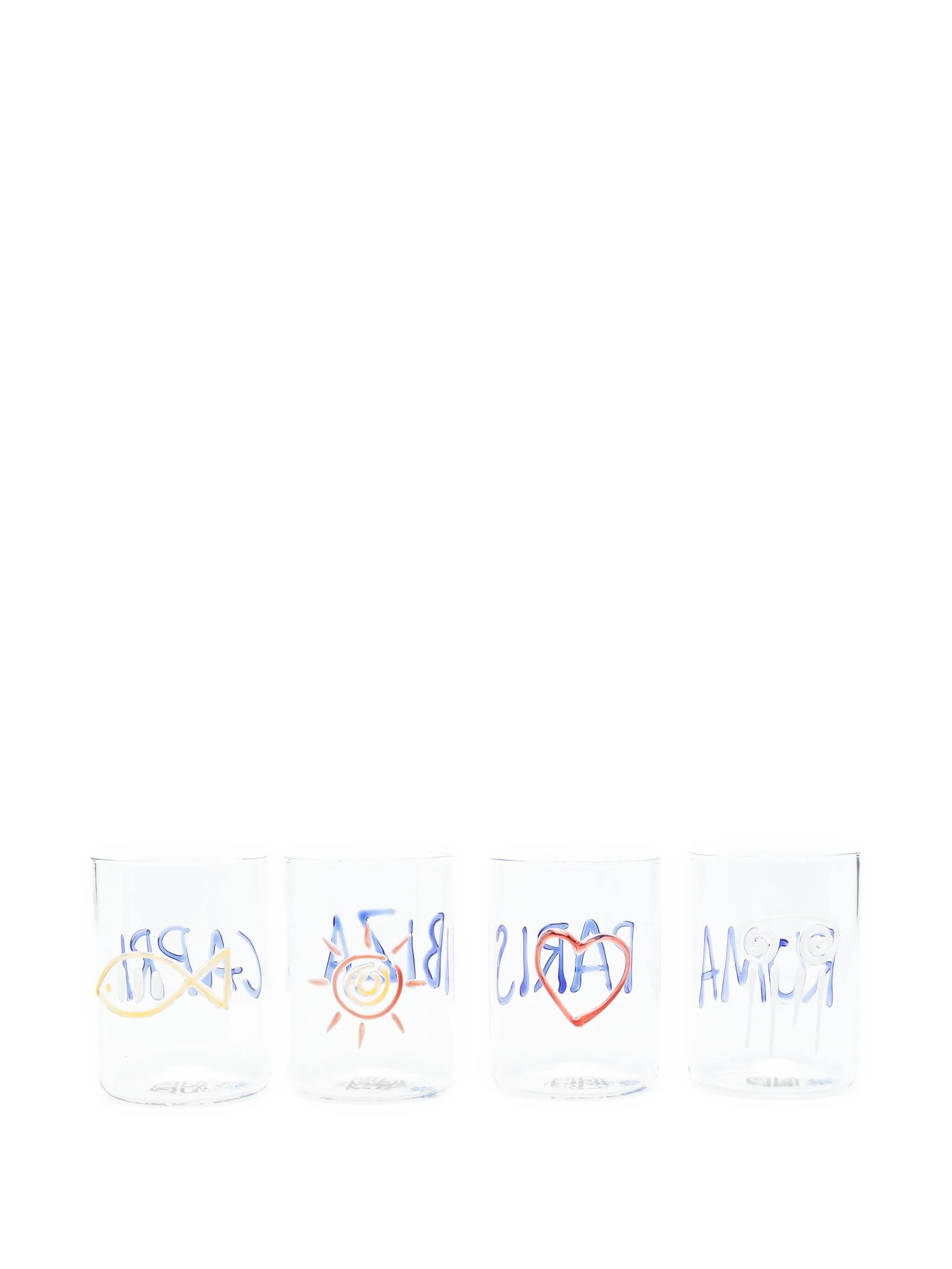 Jet Set glasses (set of four)