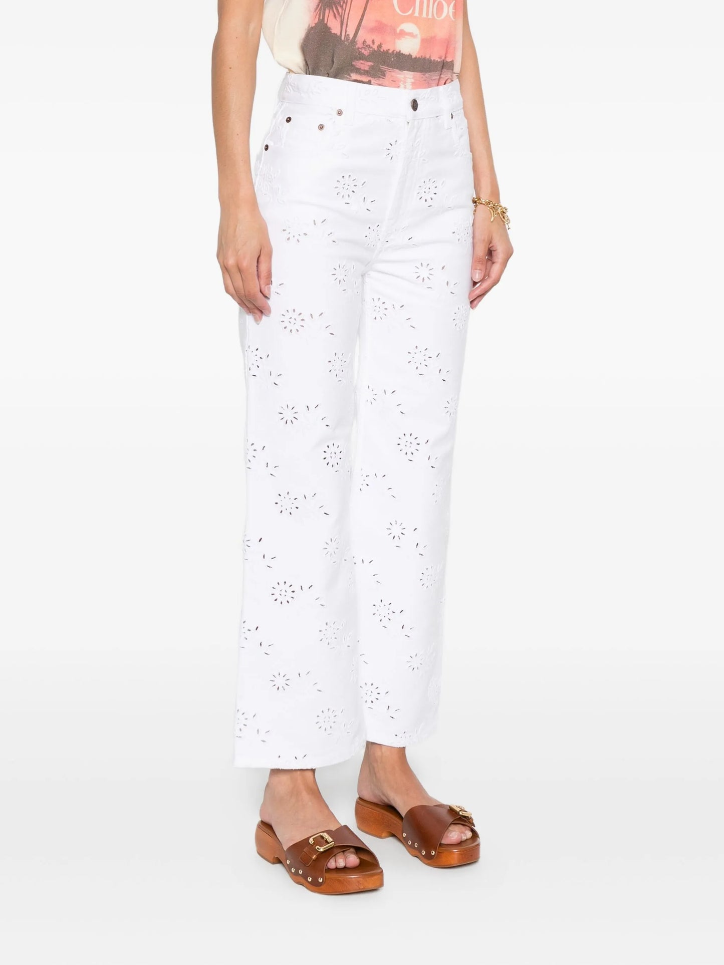 cut-out cropped jeans
