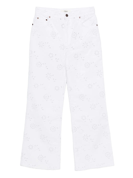 cut-out cropped jeans