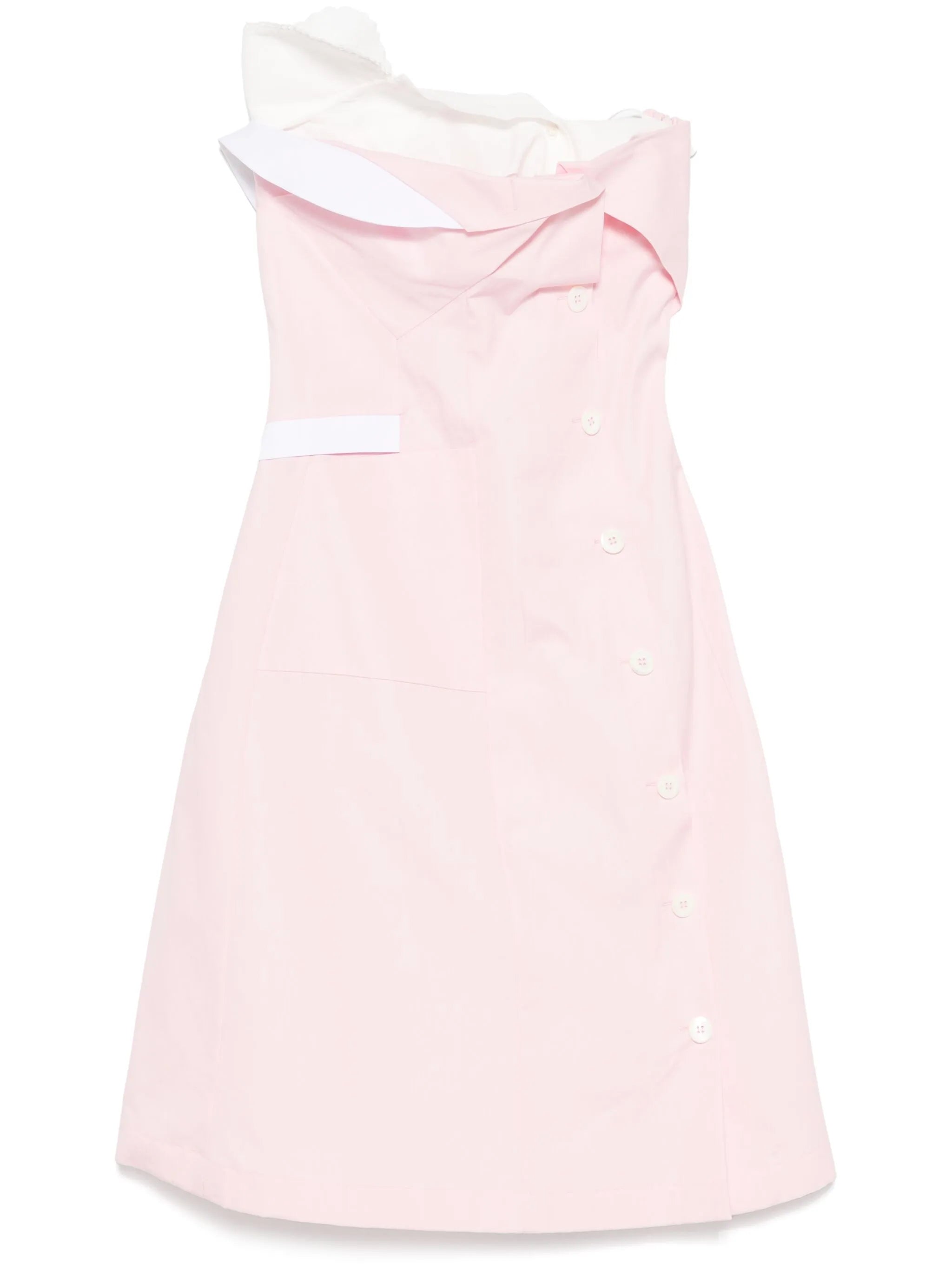 layered-detail poplin dress