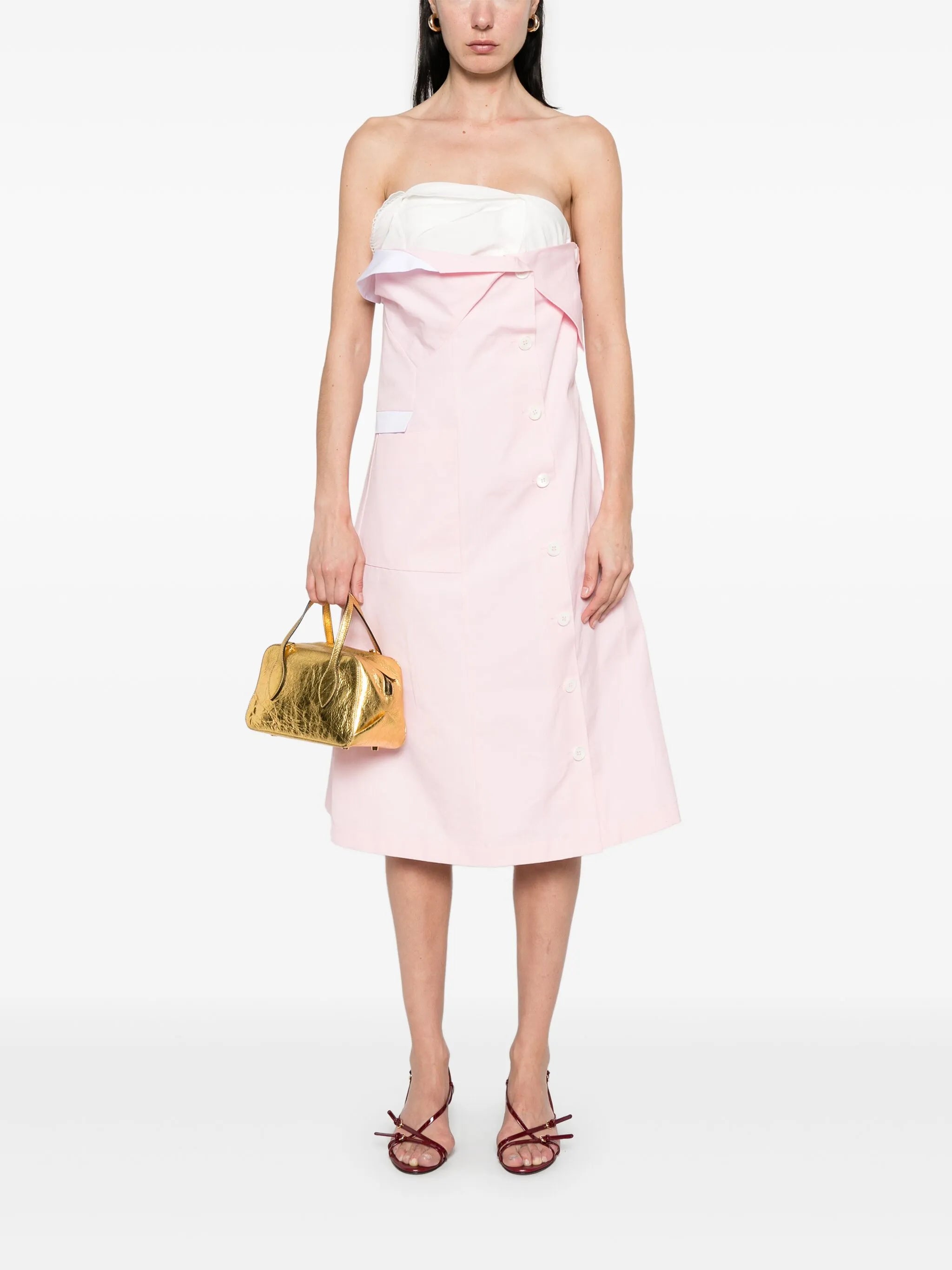 layered-detail poplin dress