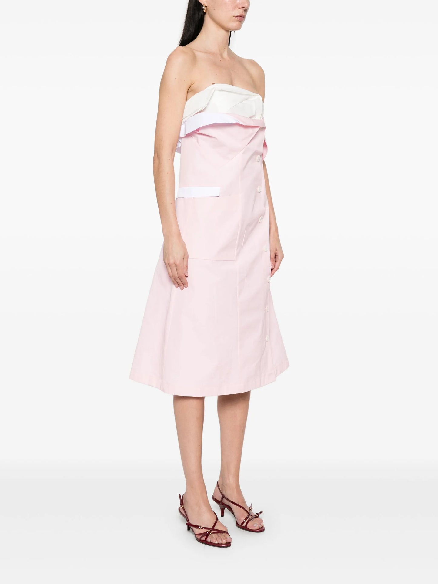 layered-detail poplin dress