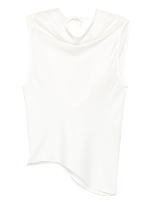 asymmetric cown-neck top