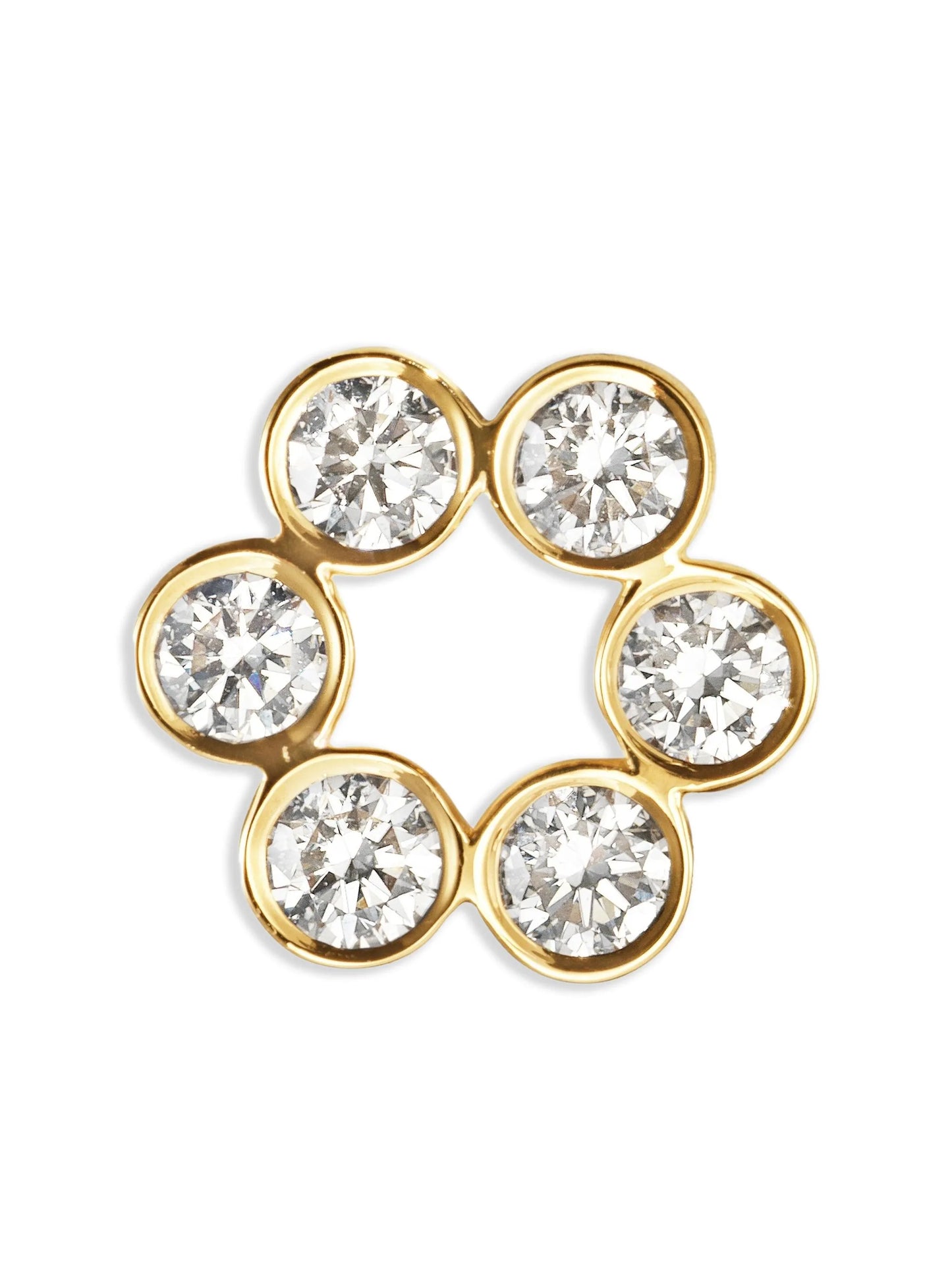 18CT yellow gold Petite Luna diamond earring