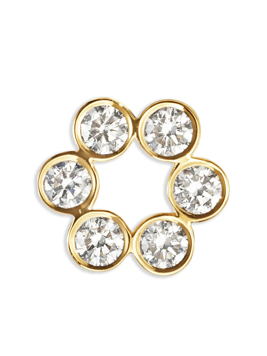 18CT yellow gold Petite Luna diamond earring