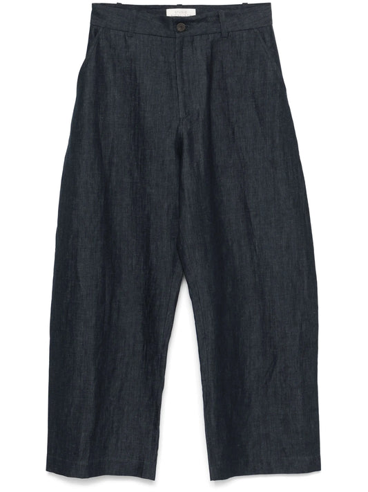 curved-leg trousers