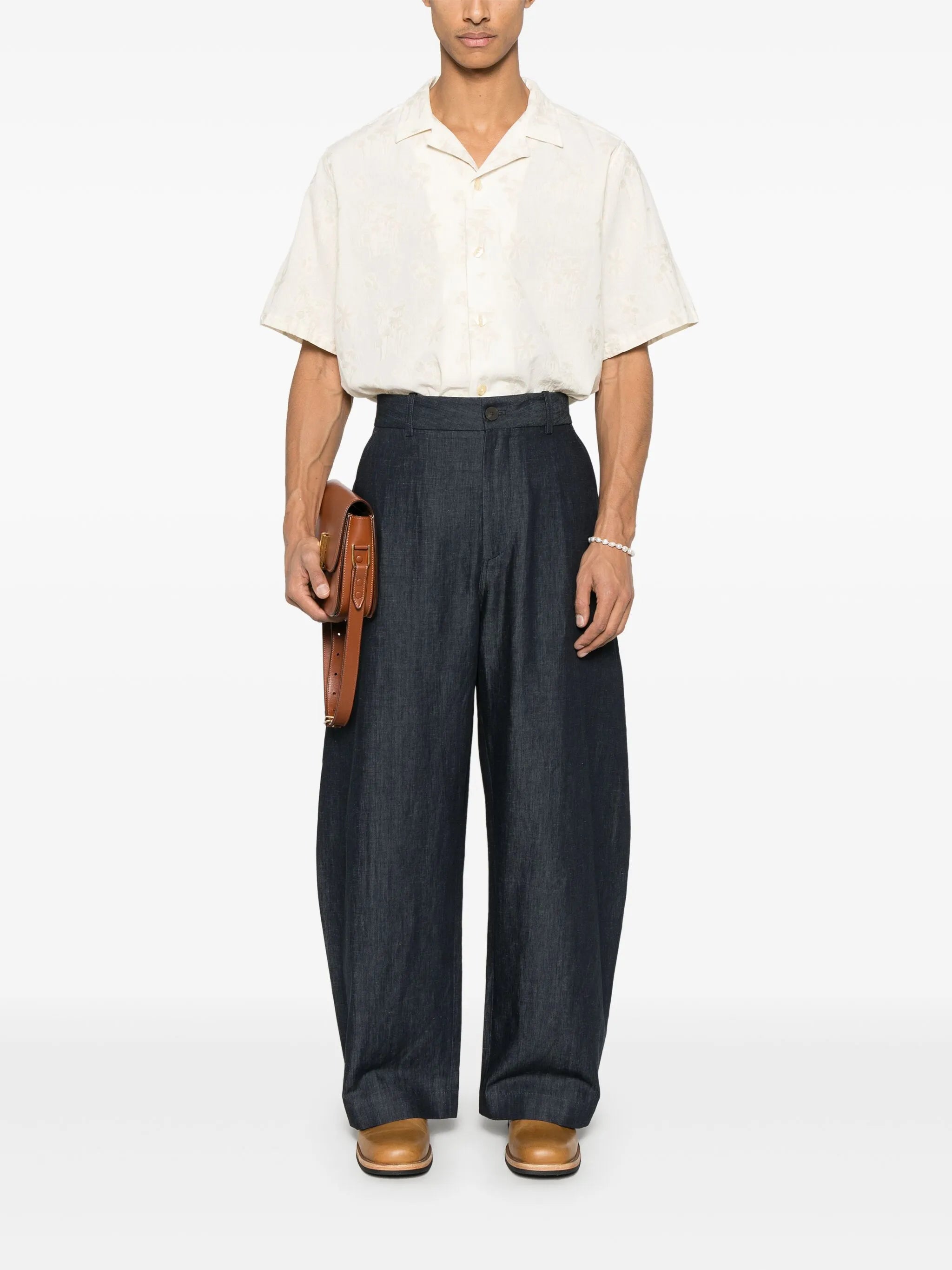 curved-leg trousers