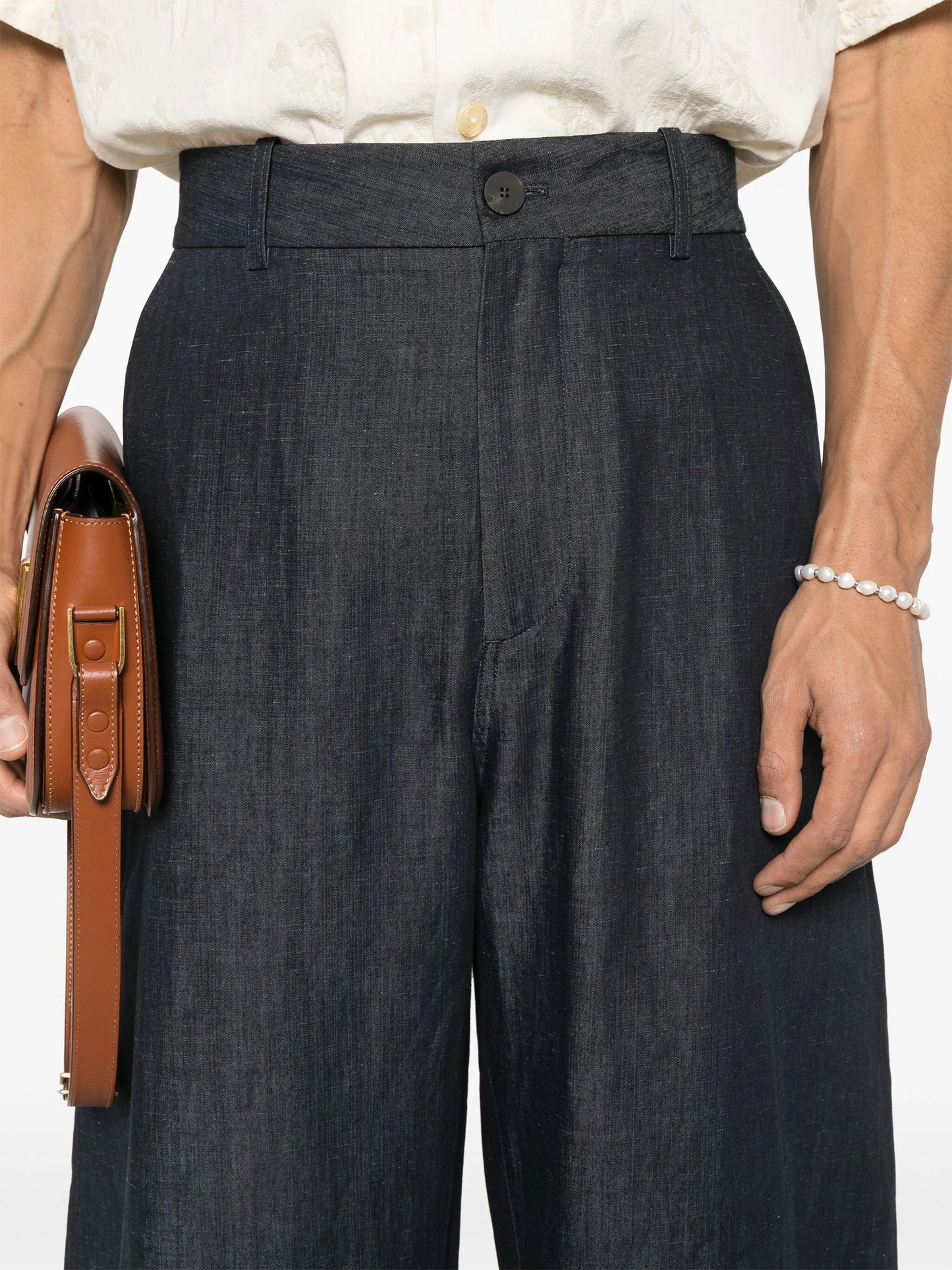 curved-leg trousers