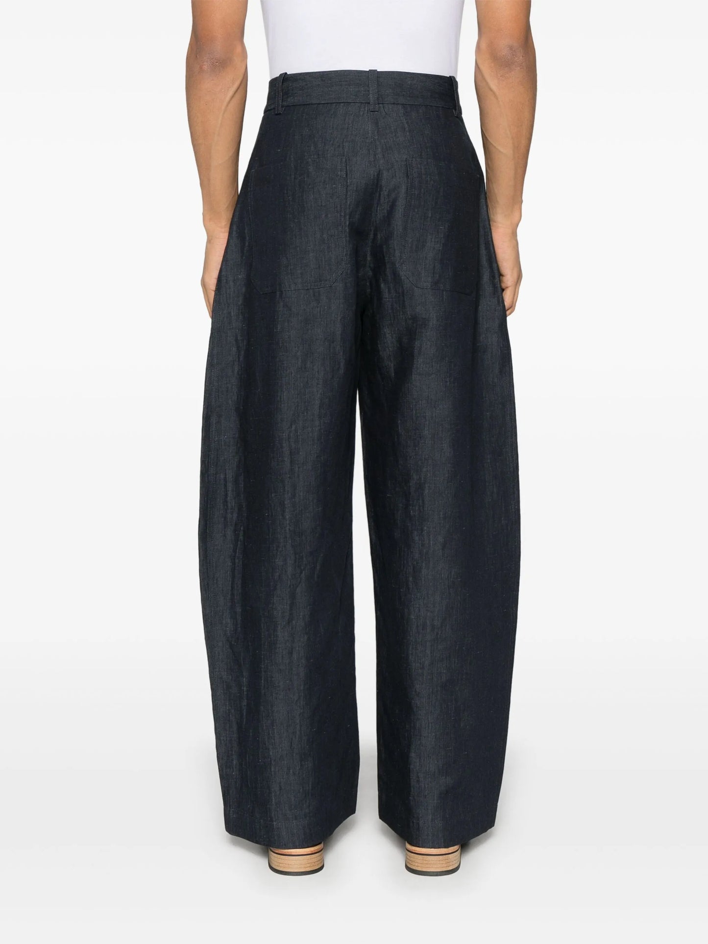 curved-leg trousers
