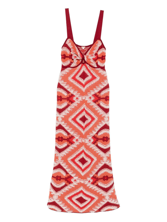 Vintage Affair geometric-pattern midi dress