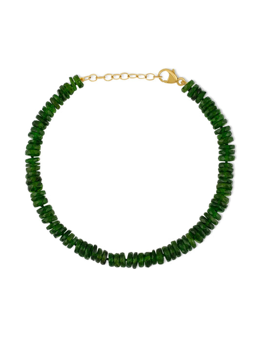 14CT yellow gold Aurora chrome-diopside bracelet