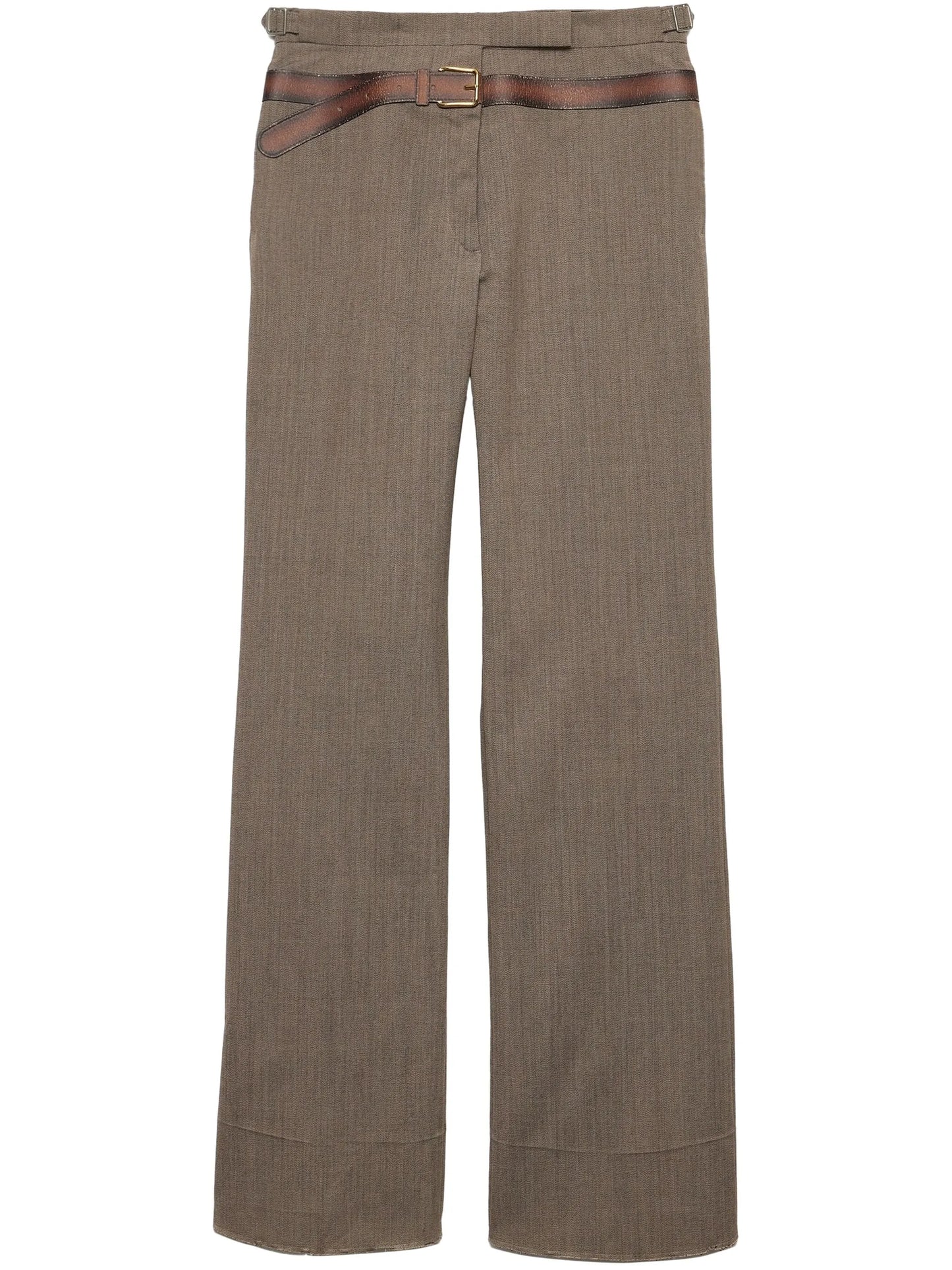 printed belt trousers