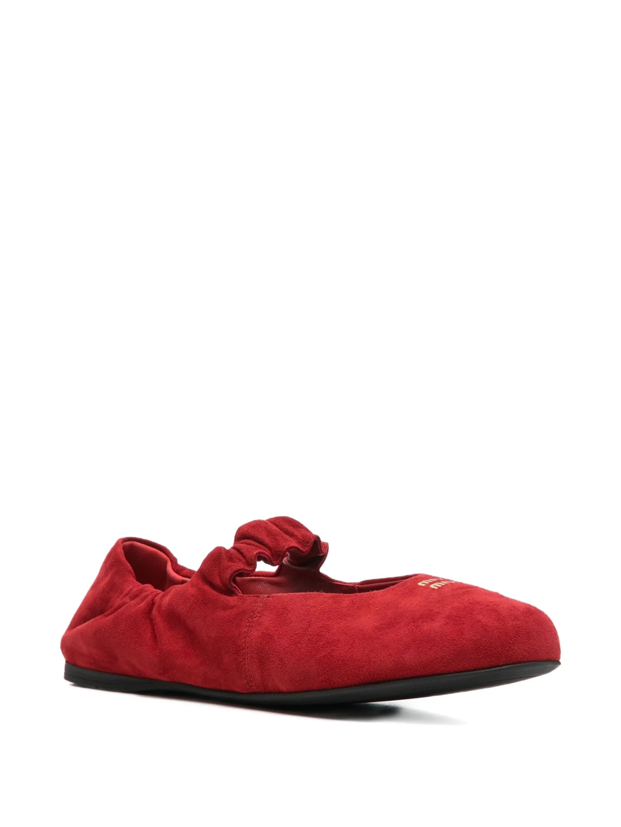 elasticated-strap ballet flats