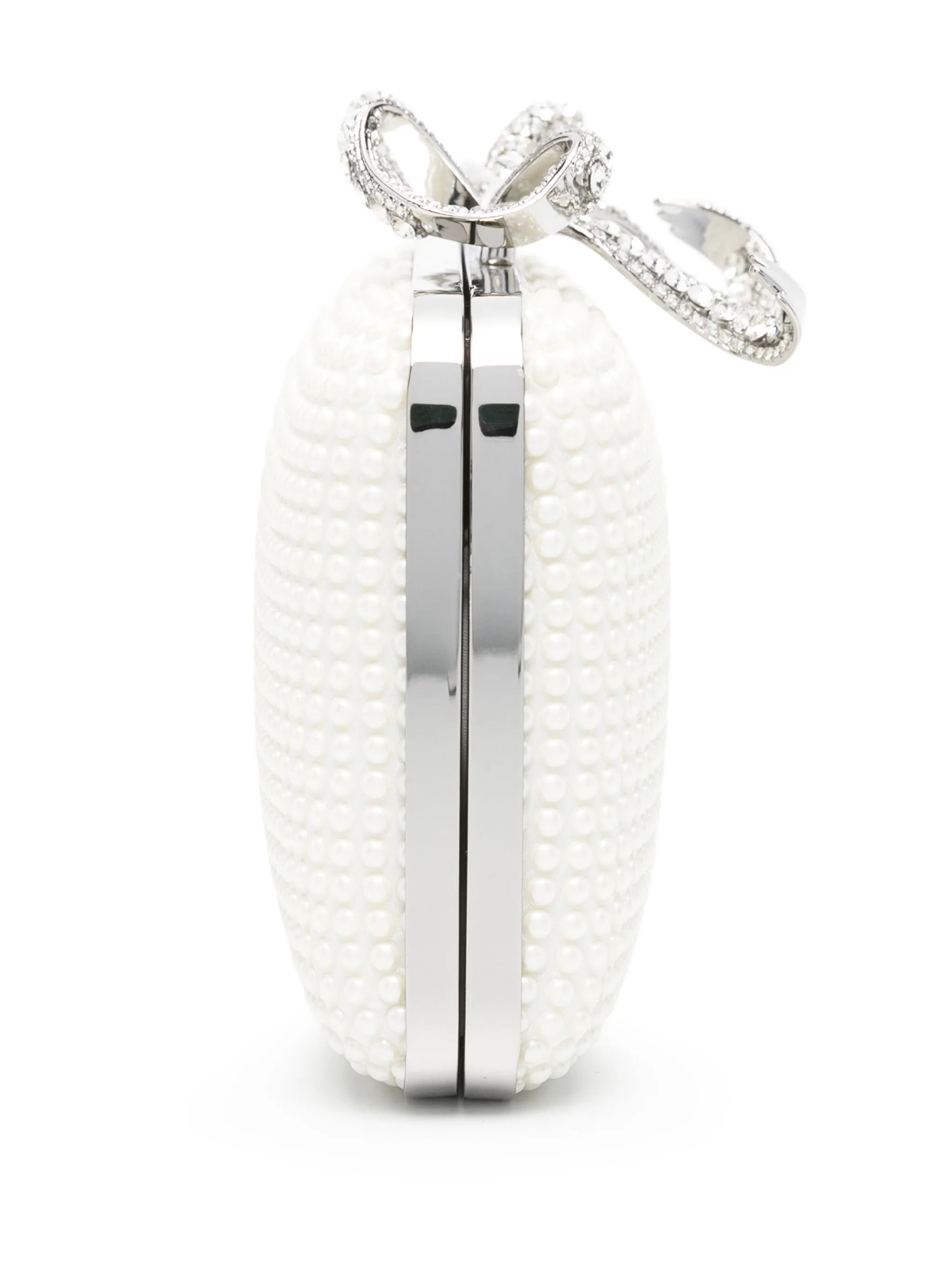 bow-detail faux-pearl clutch bag