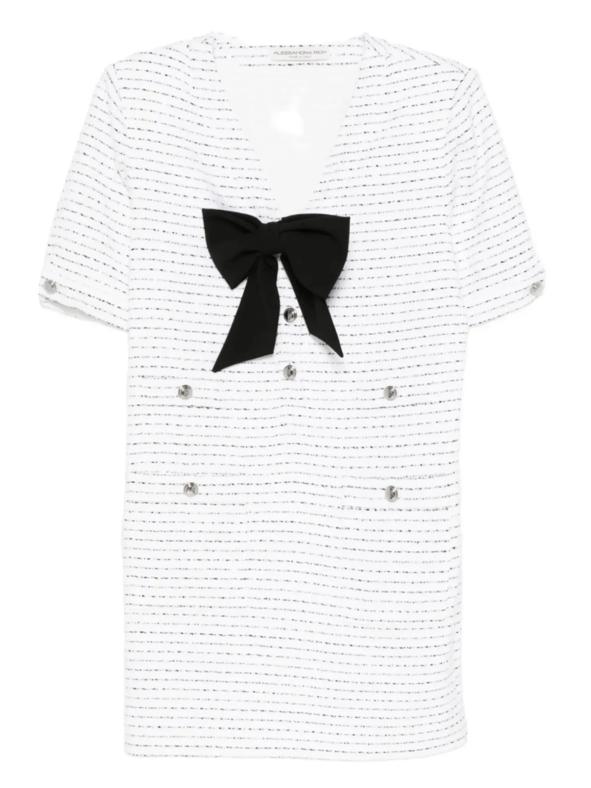 bow-detail tweed dress