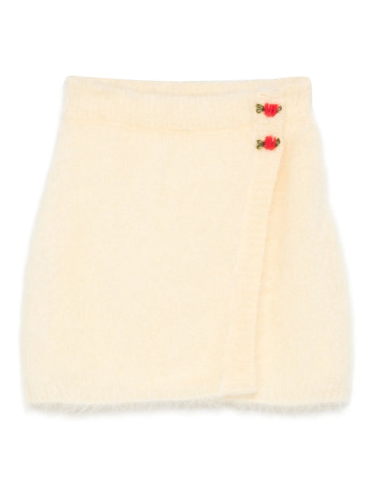 embellished wrap mini skirt