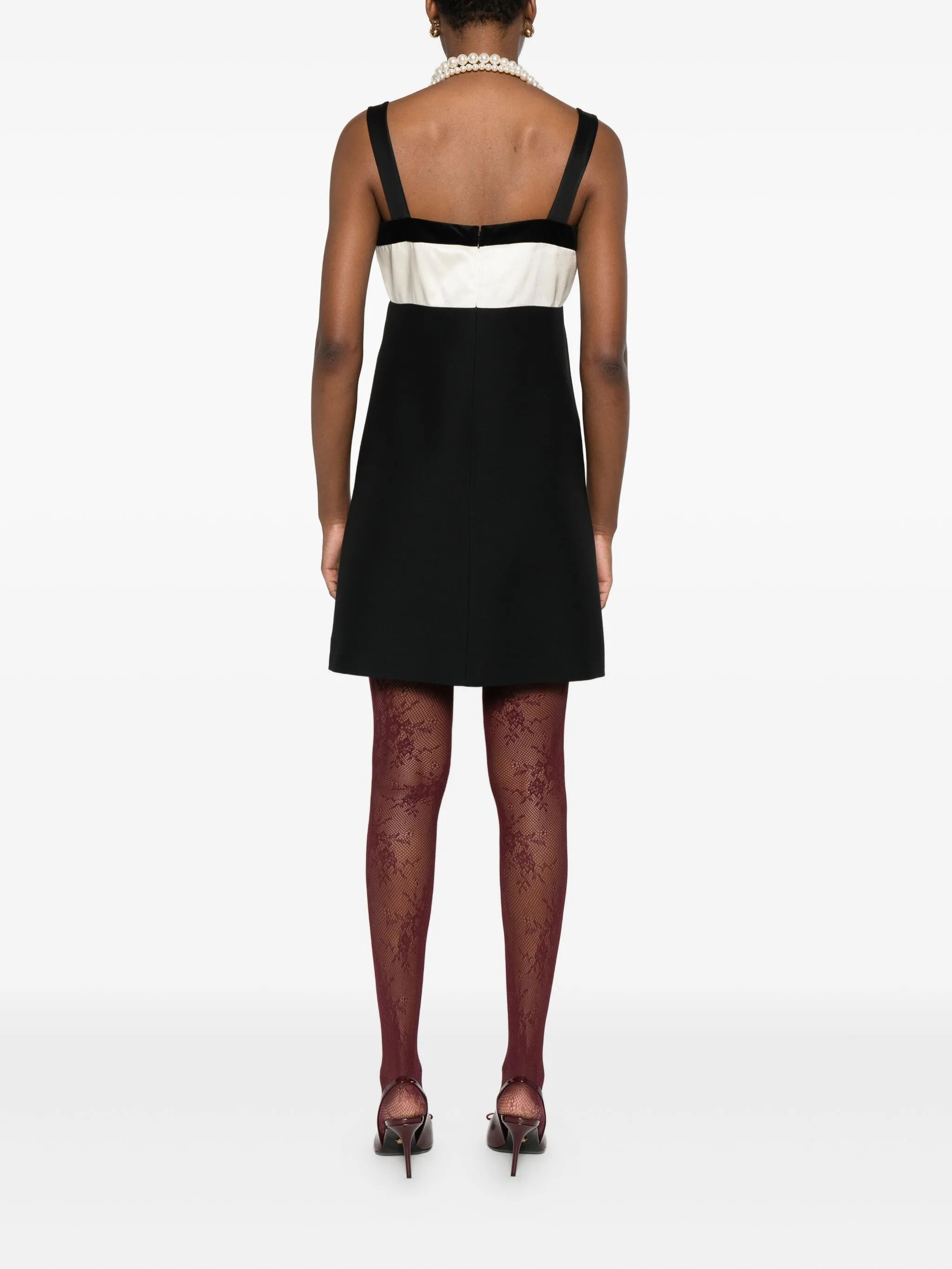 cherry-pocket bow mini dress