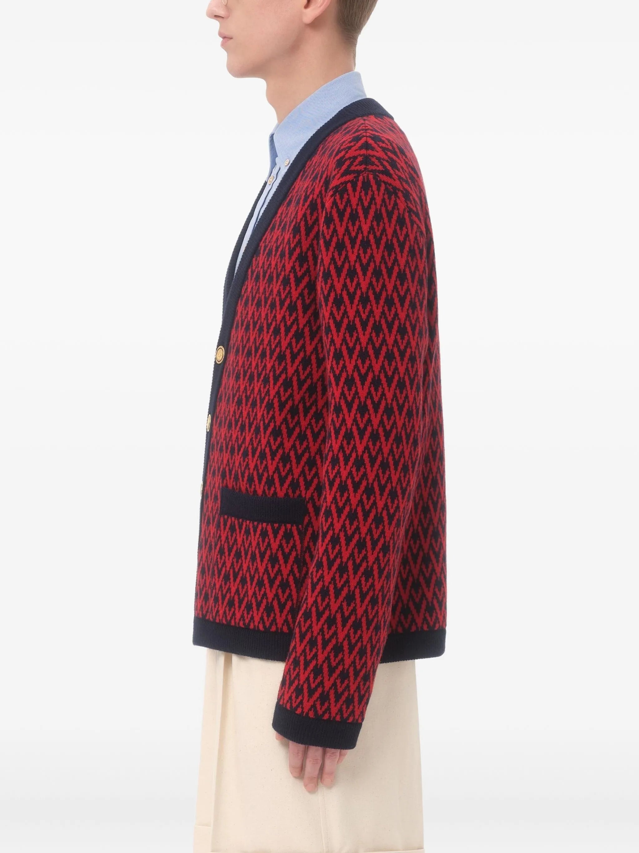 toute la v pattern cardigan