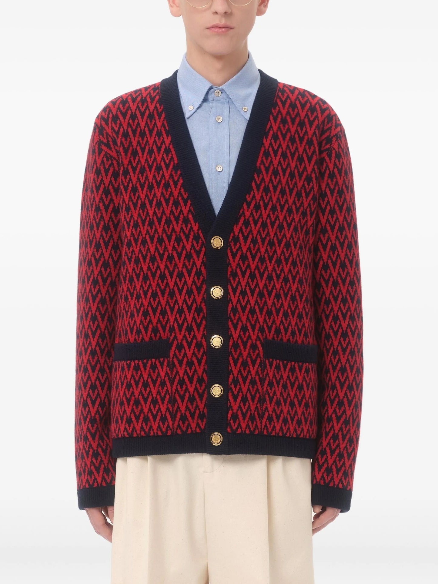 toute la v pattern cardigan