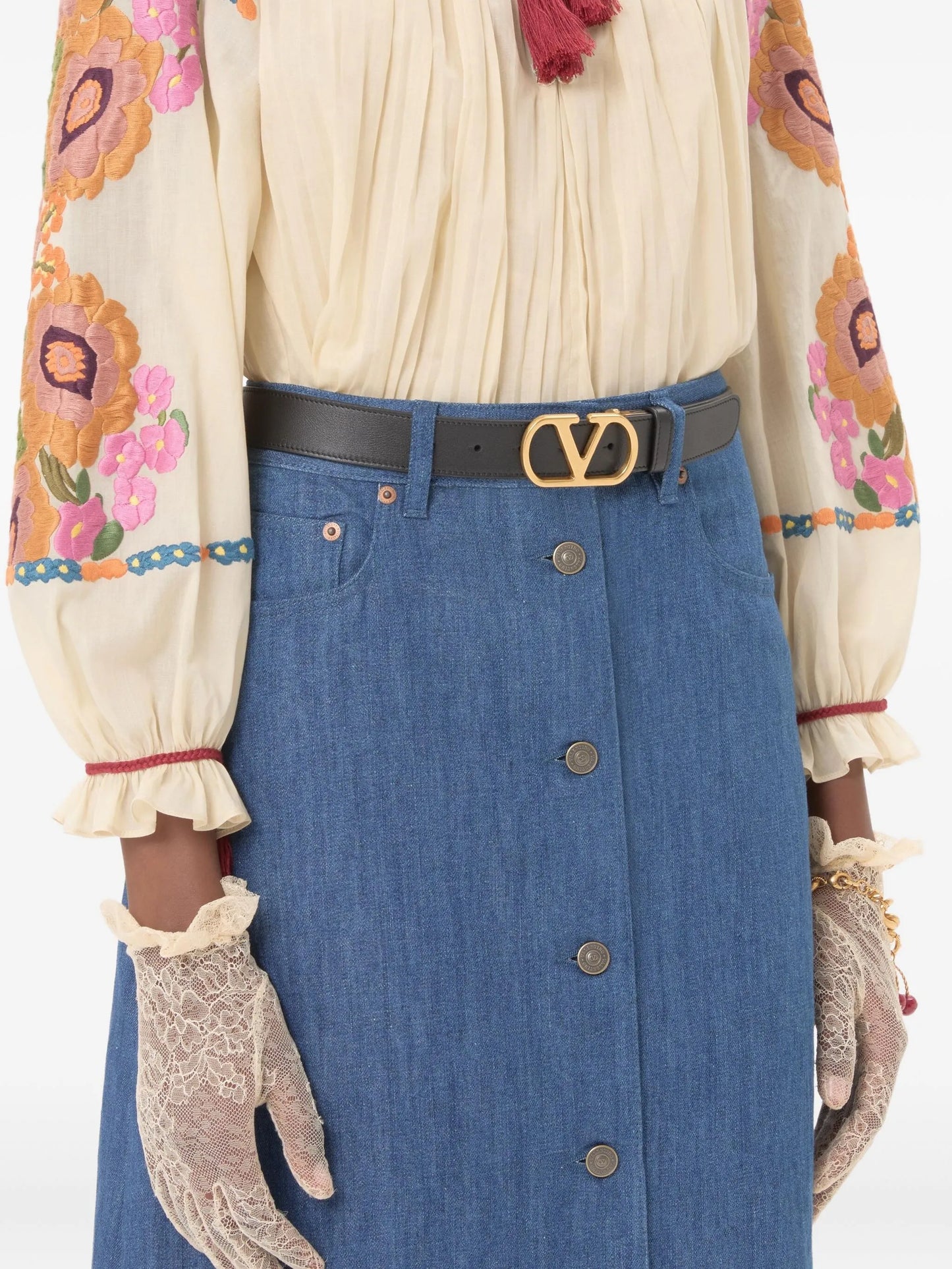 VLogo reversible leather belt