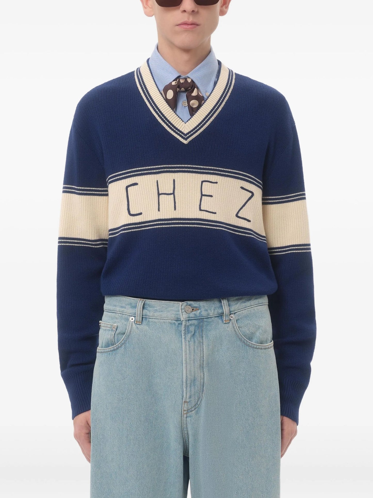chez-jacquard sweater