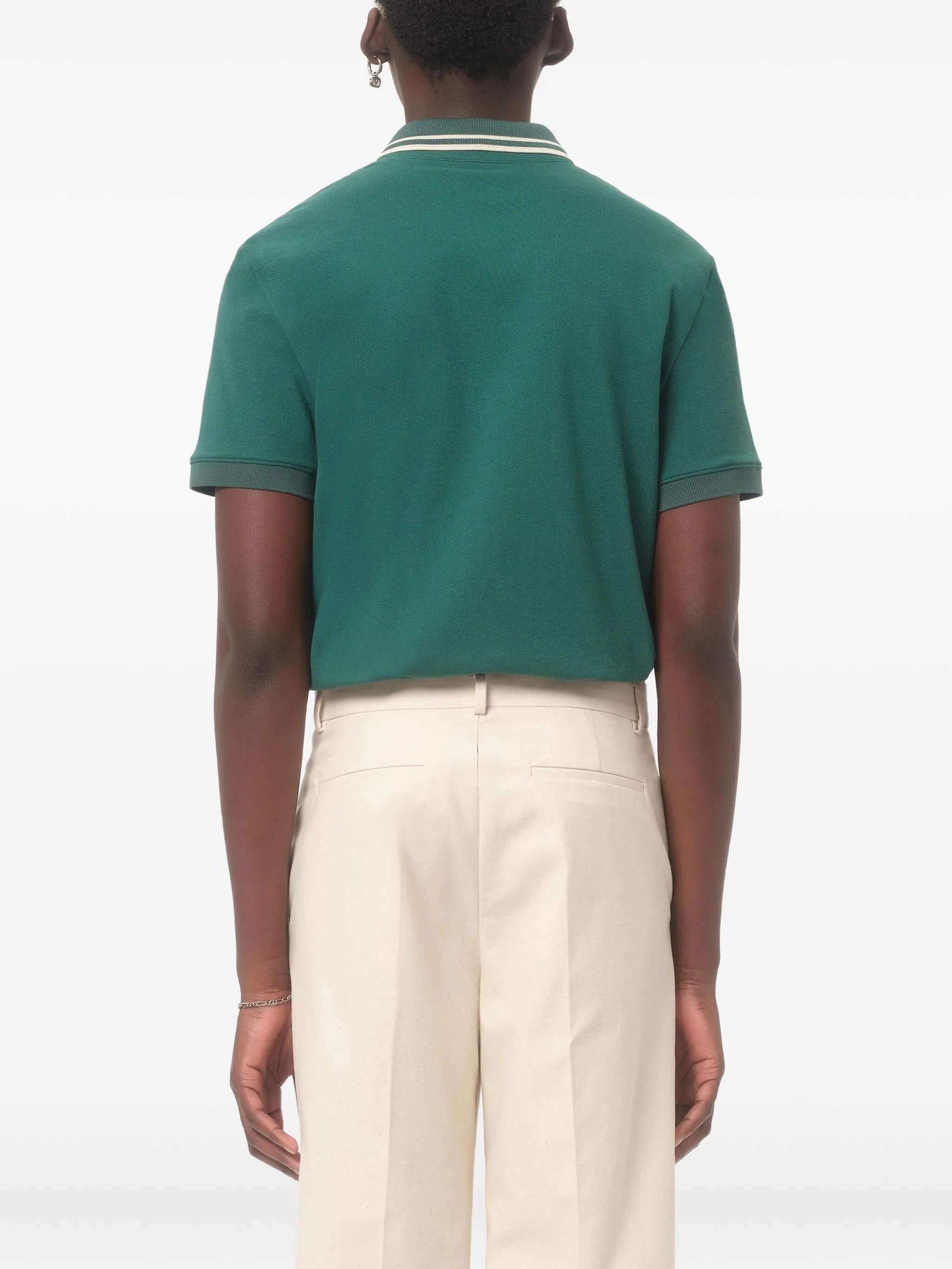 contrast-collar polo shirt