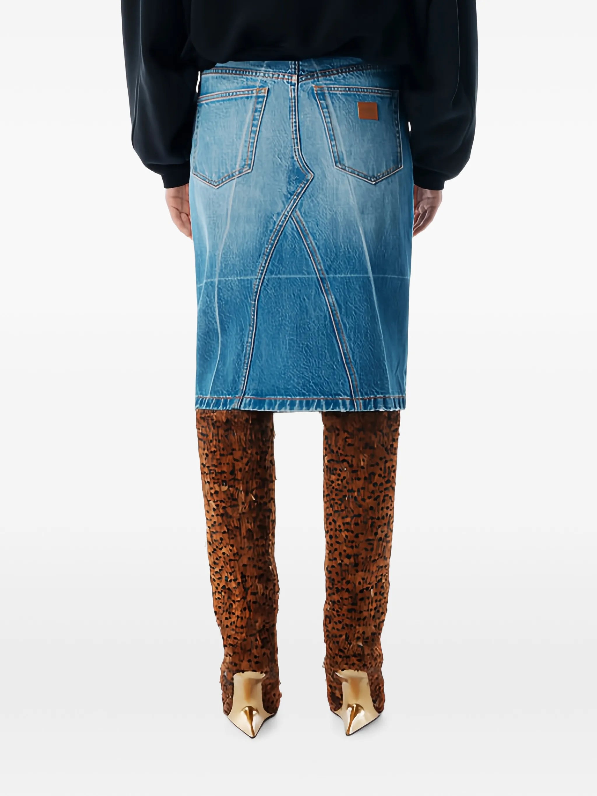 denim midi skirt