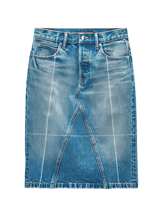 denim midi skirt