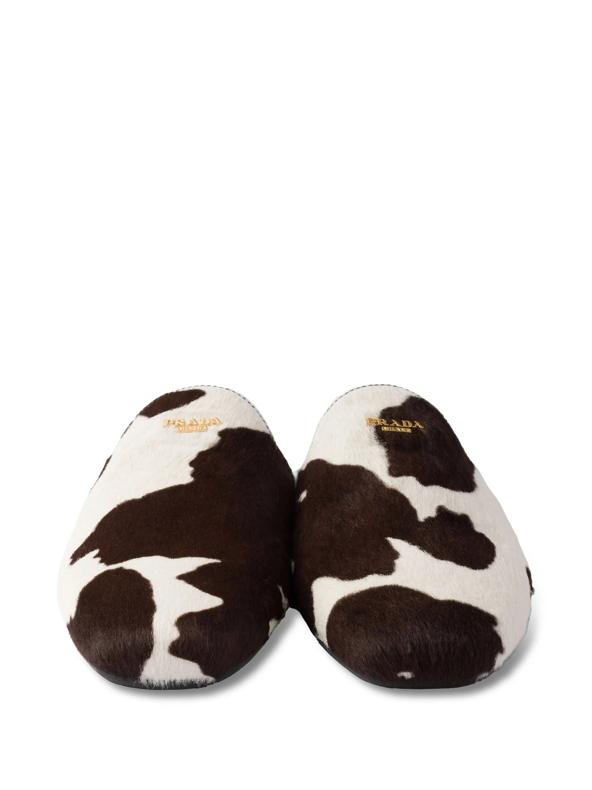 printed leather mules