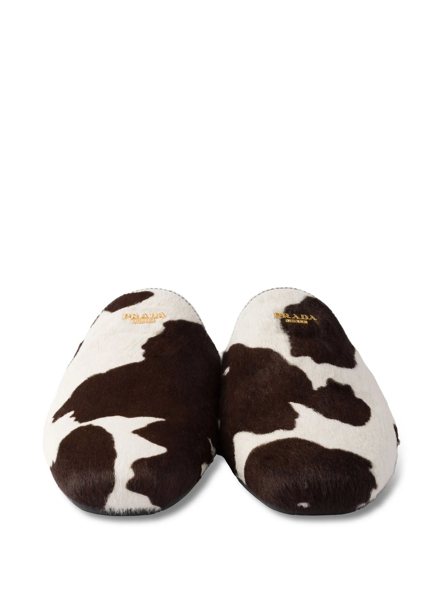 printed leather mules