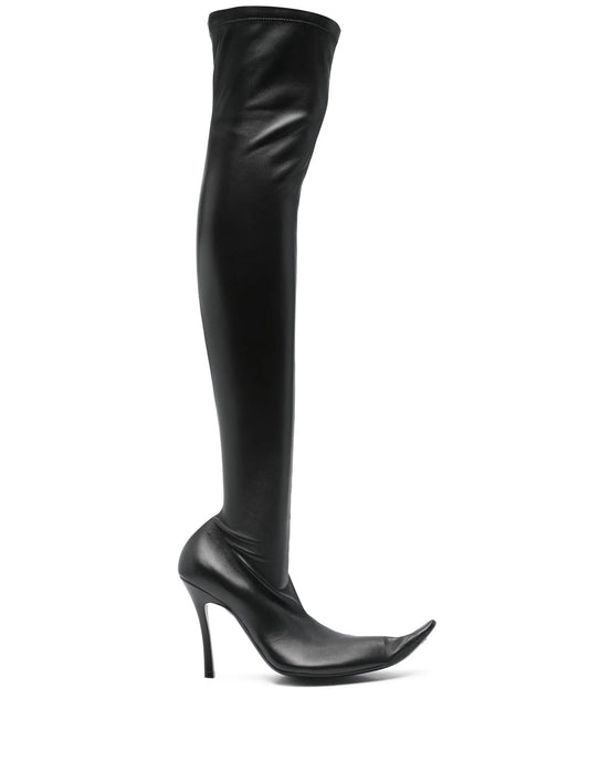Poulaine over-the-knee boots