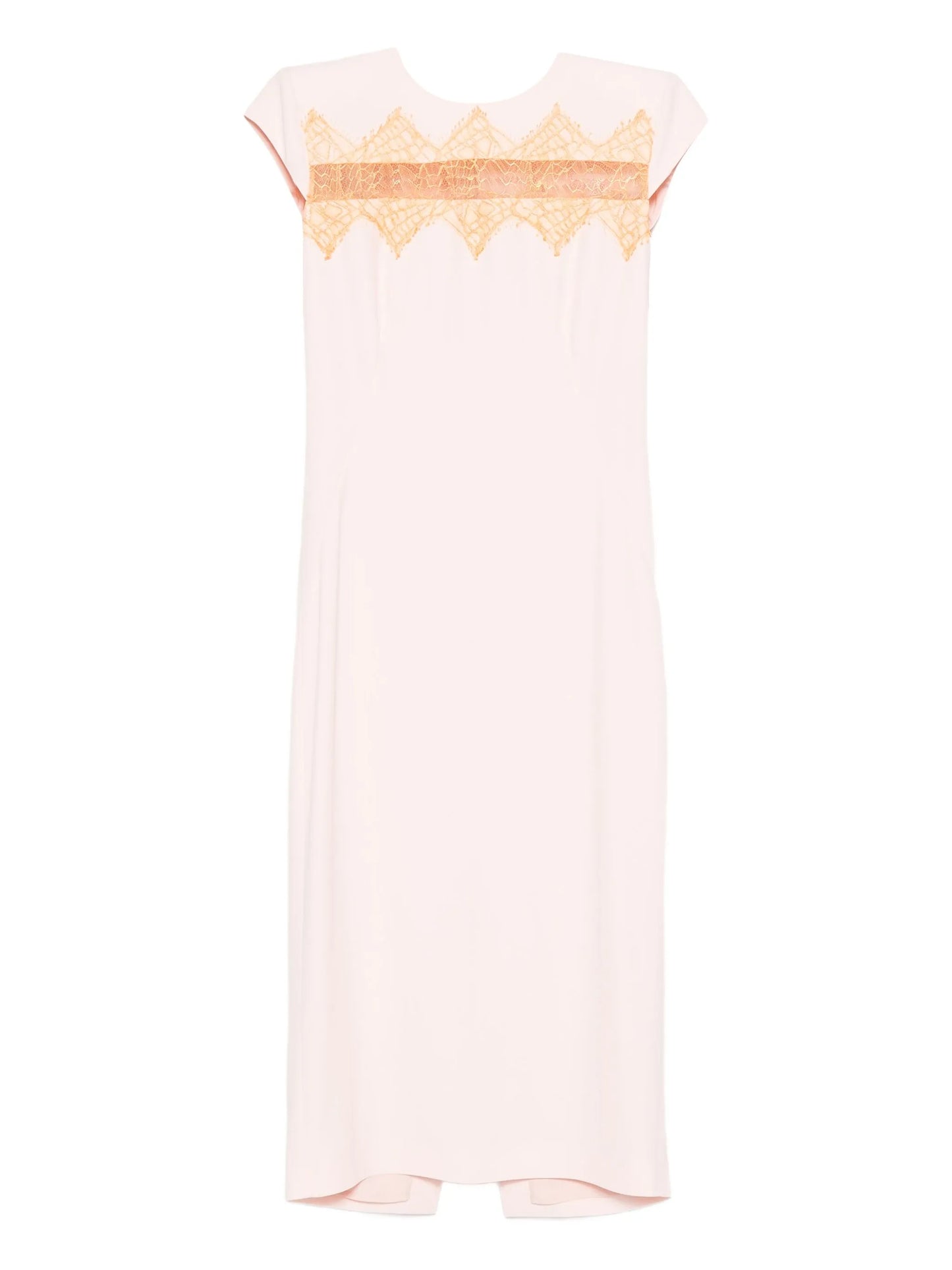lace-insert midi dress
