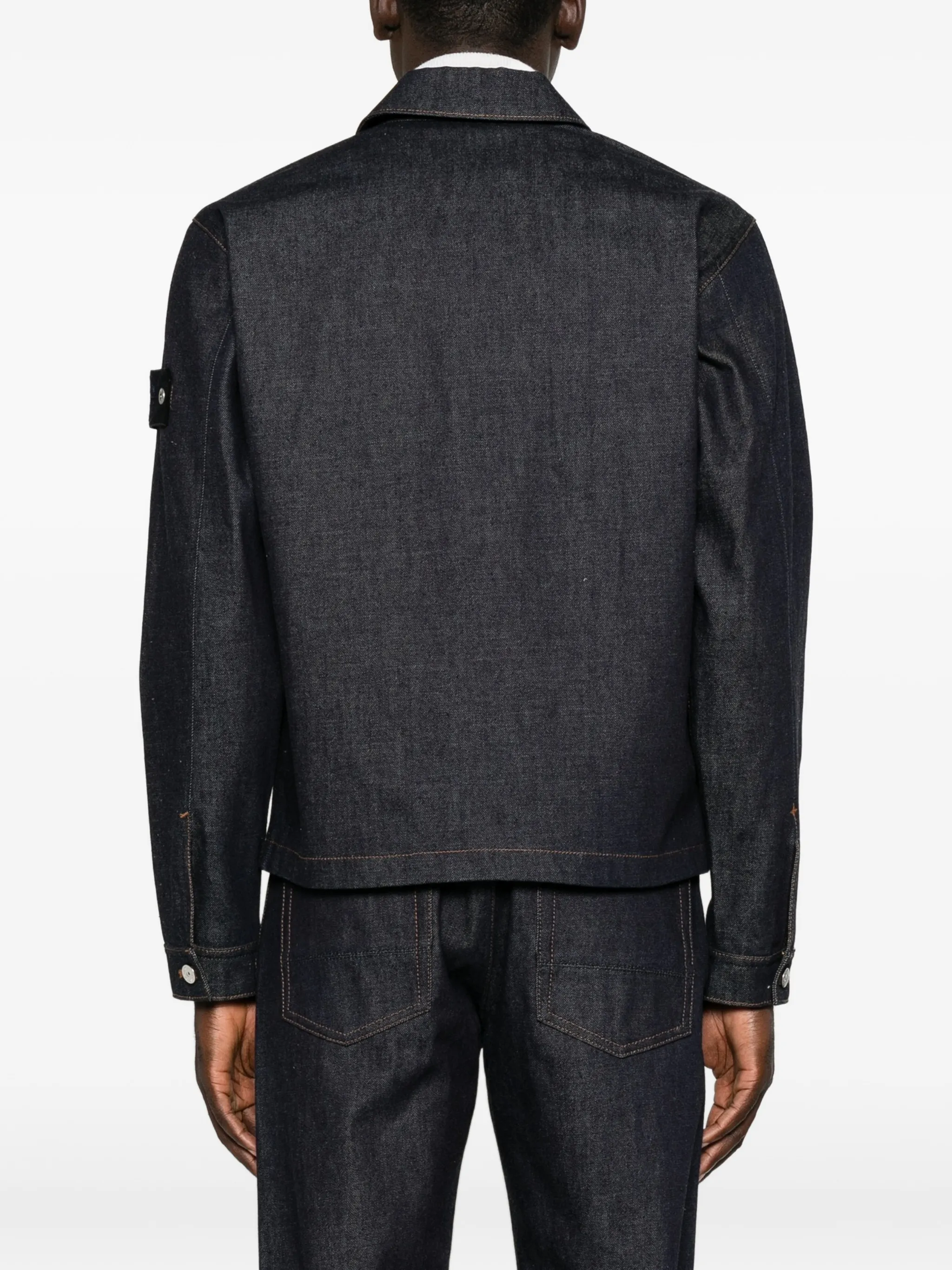 Compass-badge denim jacket
