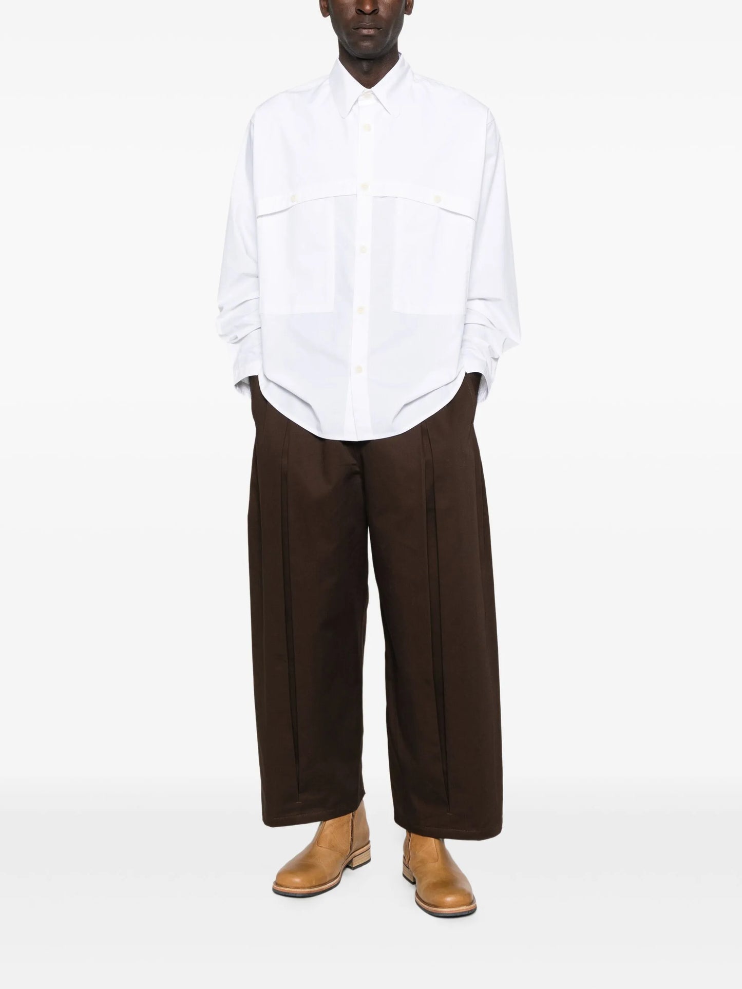 box-pleat elasticated-waist pants