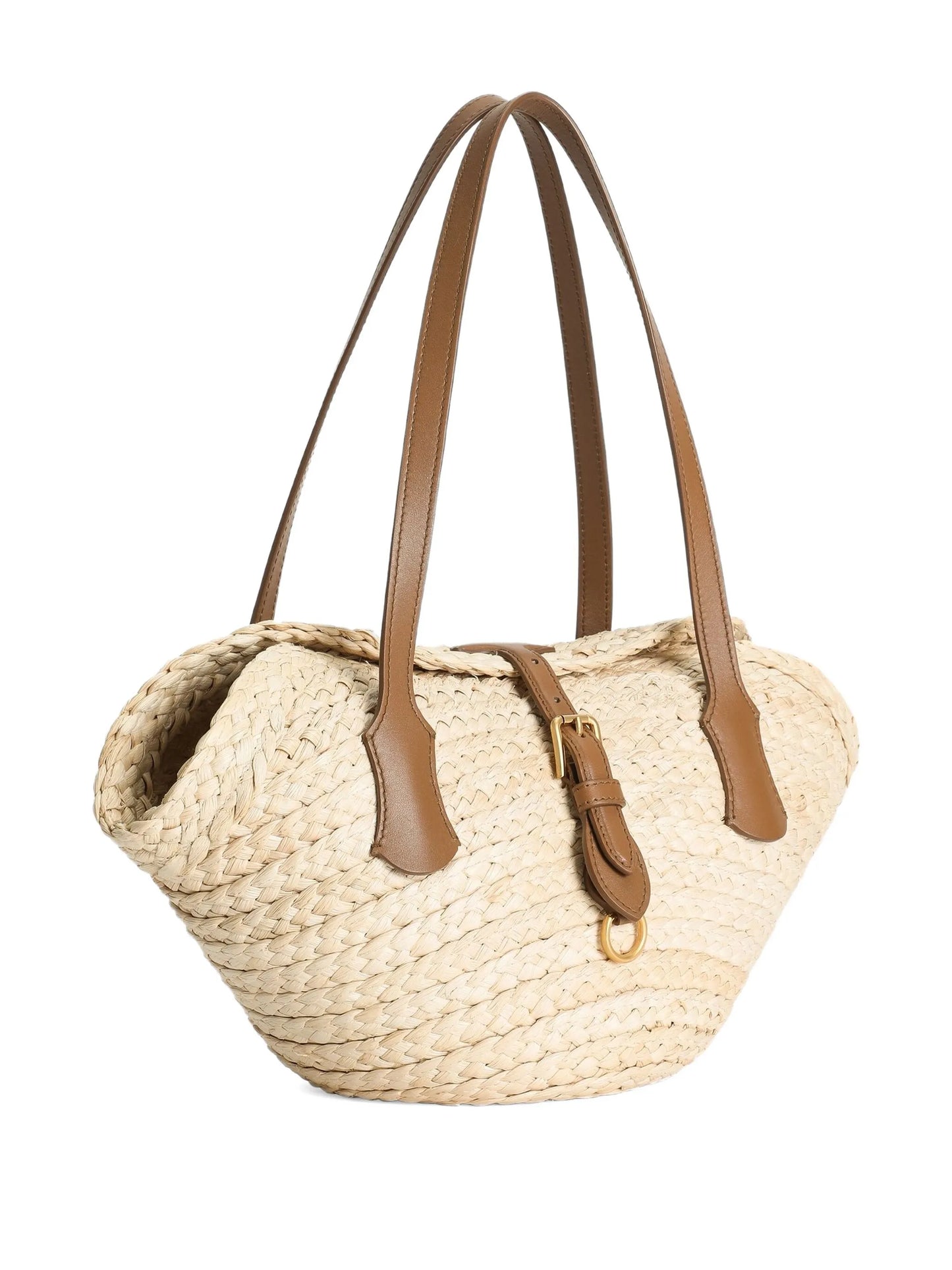 Capri woven-raffia shoulder bag