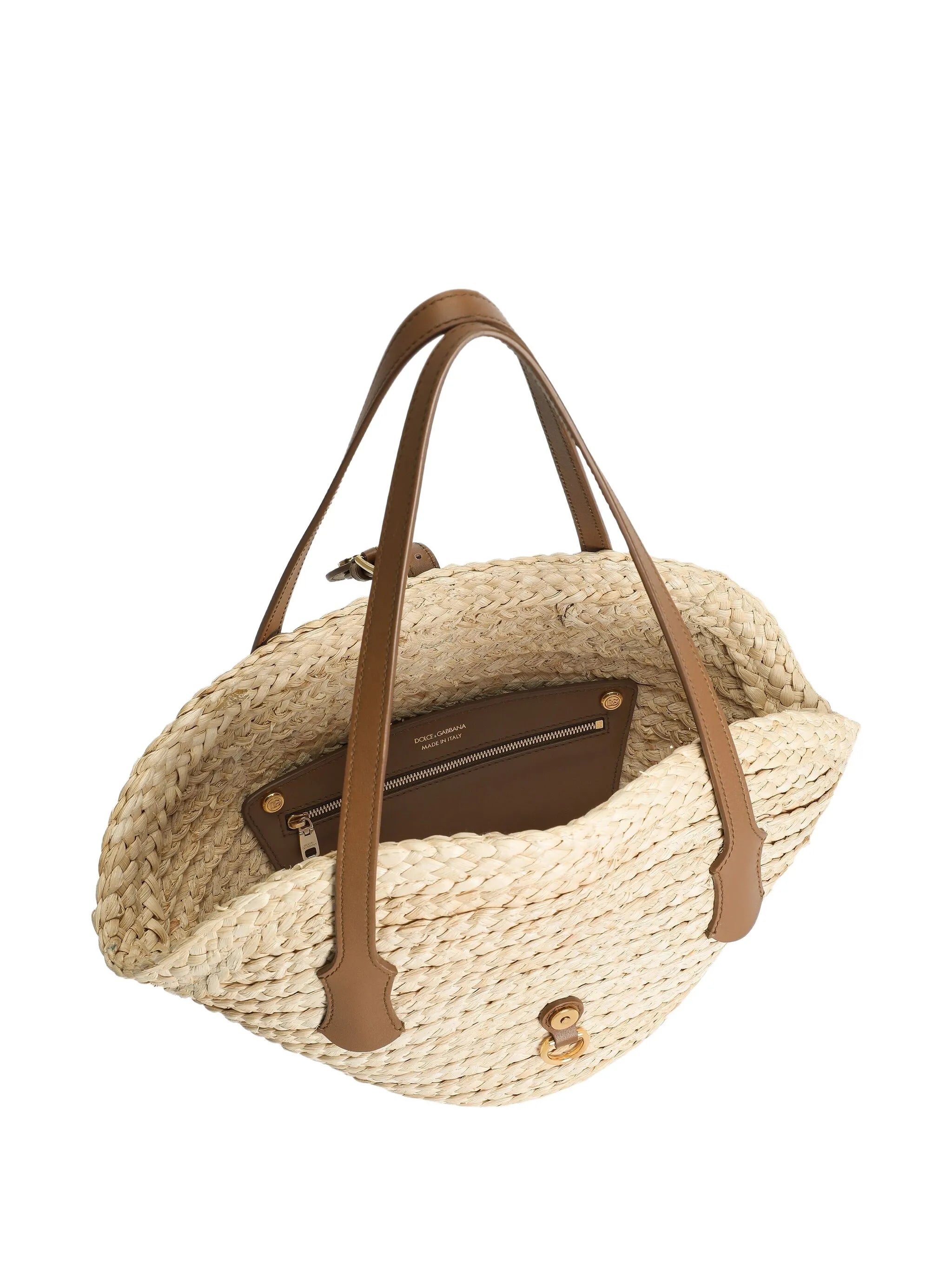 Capri woven-raffia shoulder bag