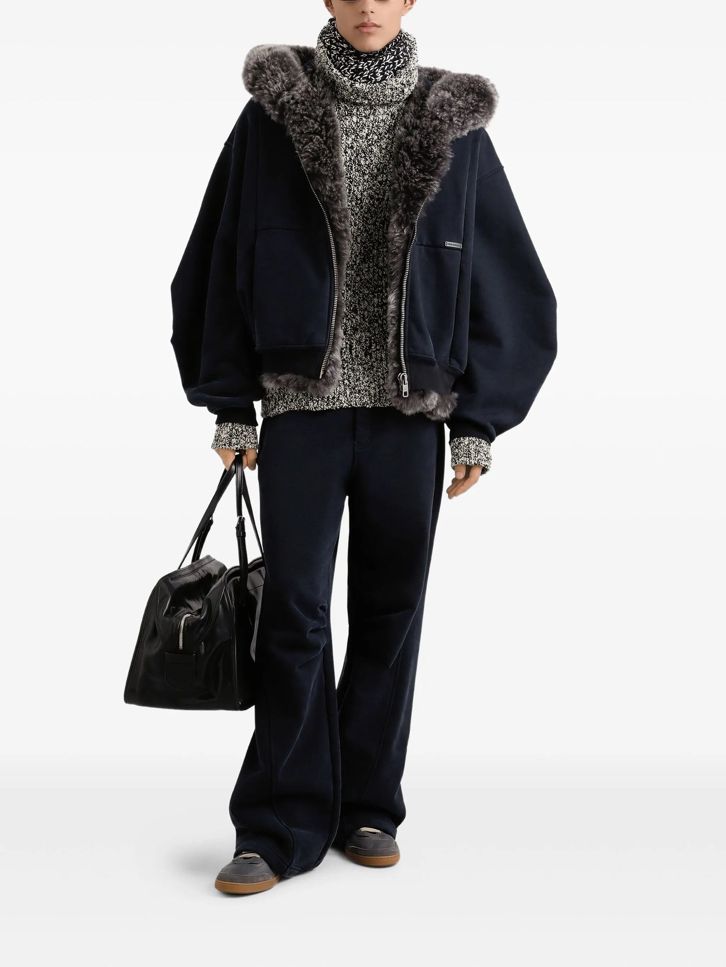 elasticated-waistband panelled track pants